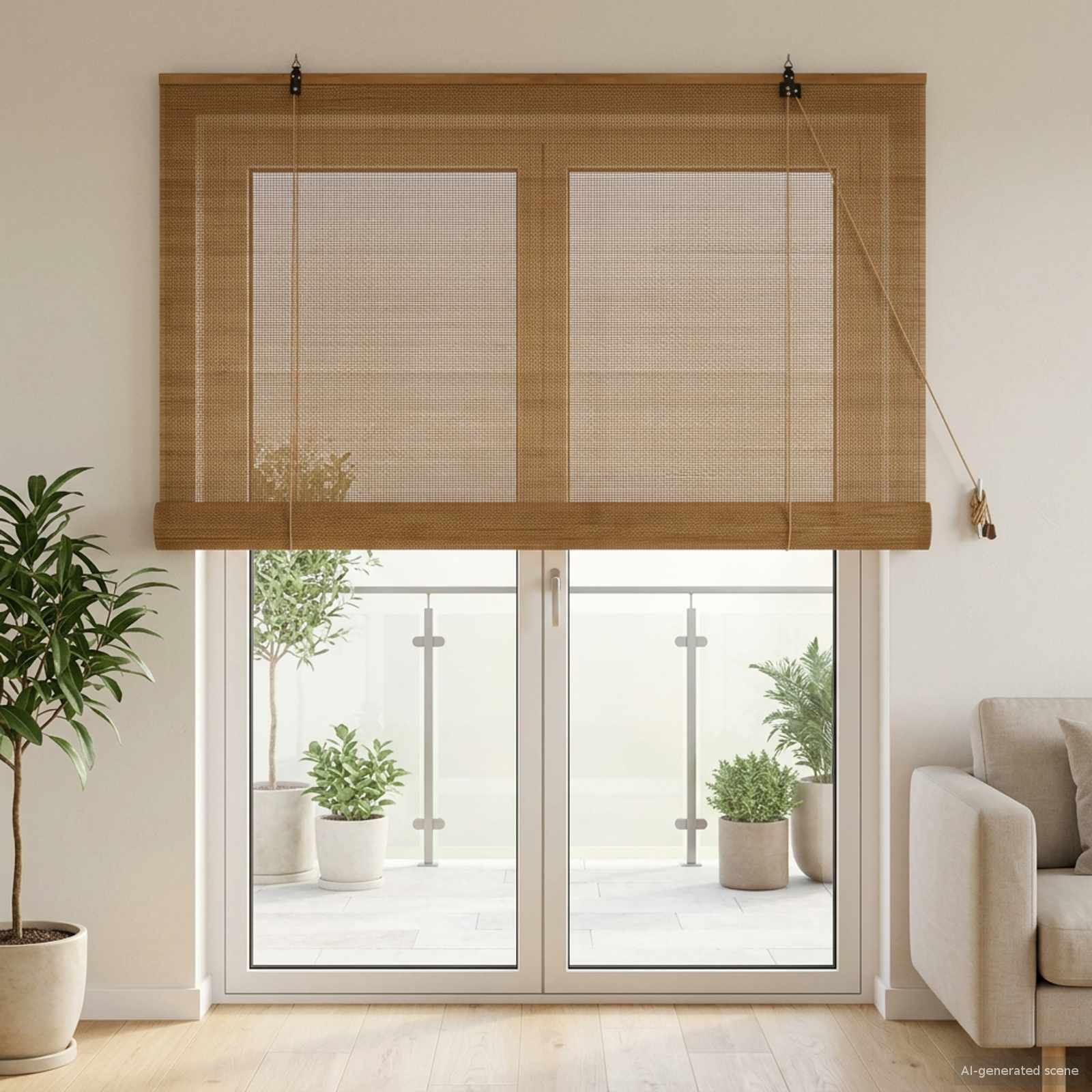 Tenda a rullo Marrone 150 x 220 cm Bambù
