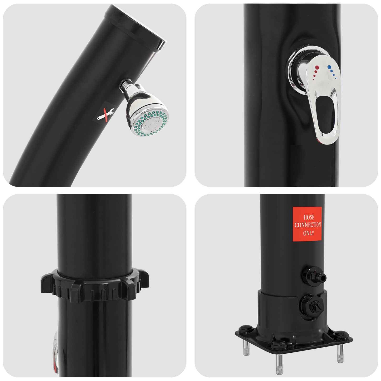 Doccia Solare con Testa Doccia 20 l PVC, ABS, Lega di zinco