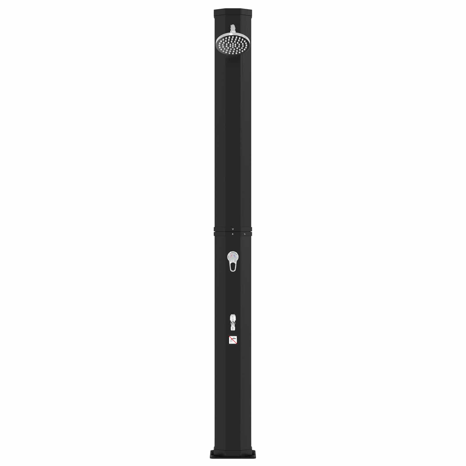 Doccia solare con testa doccia e rubinetto 40 l Nero