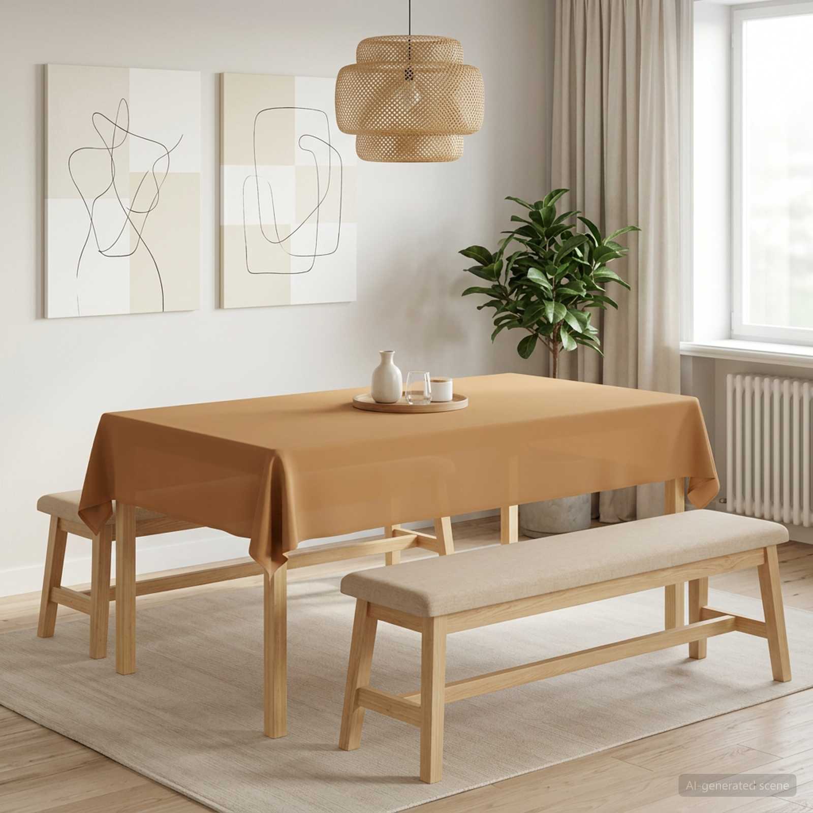 Tovaglia da Tavolo Rettangolare Beige 110 x 180 cm Poliestere