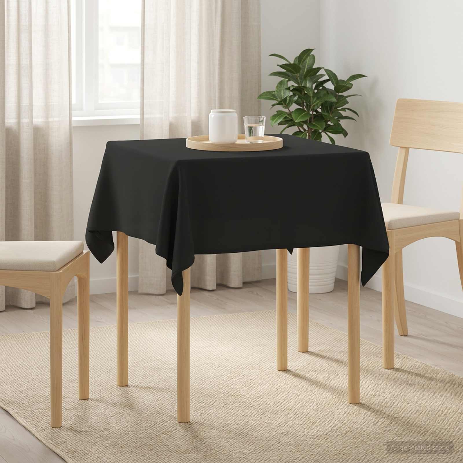 Tovaglia da Tavolo Grigio Scuro 140 x 140 cm Poliestere