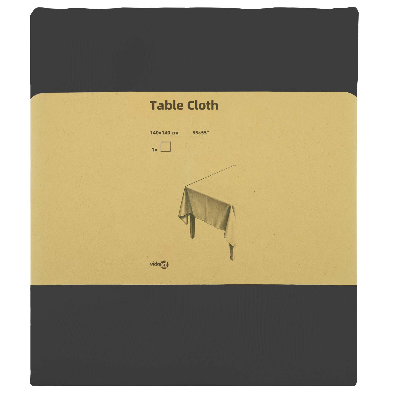 Tovaglia da Tavolo Grigio Scuro 140 x 140 cm Poliestere