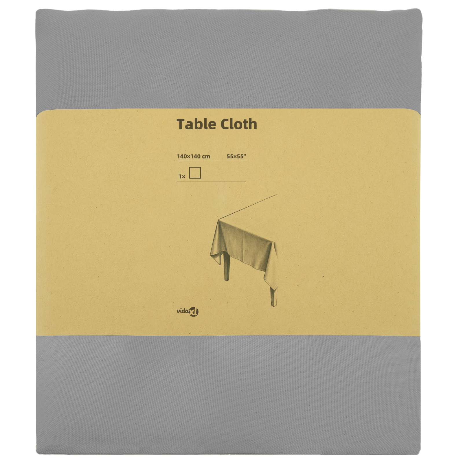 Tovaglia da Tavolo Grigio Chiaro 140 x 140 cm Poliestere