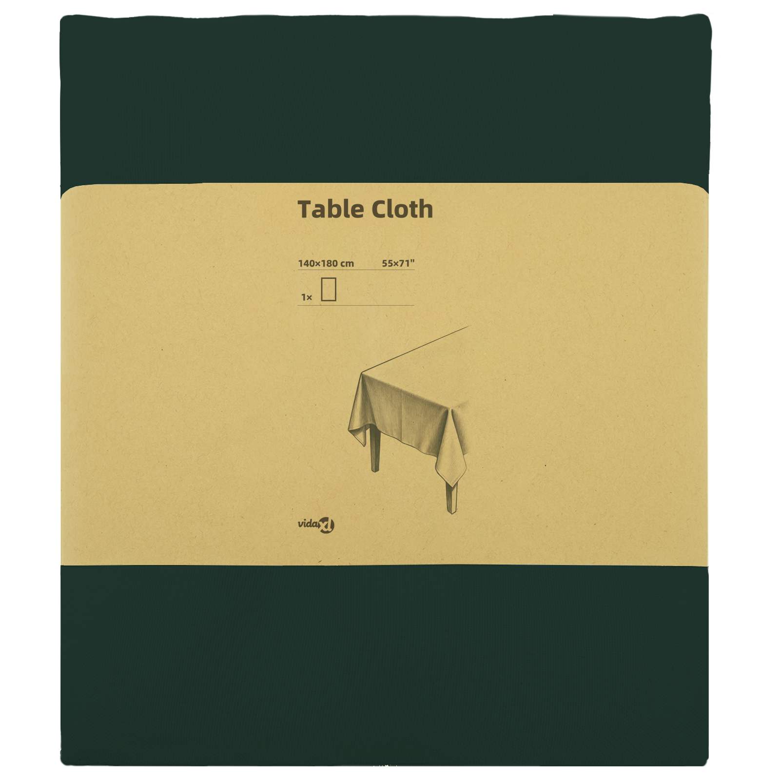 Tovaglia da Tavolo Verde Scuro 140 x 180 cm Poliestere