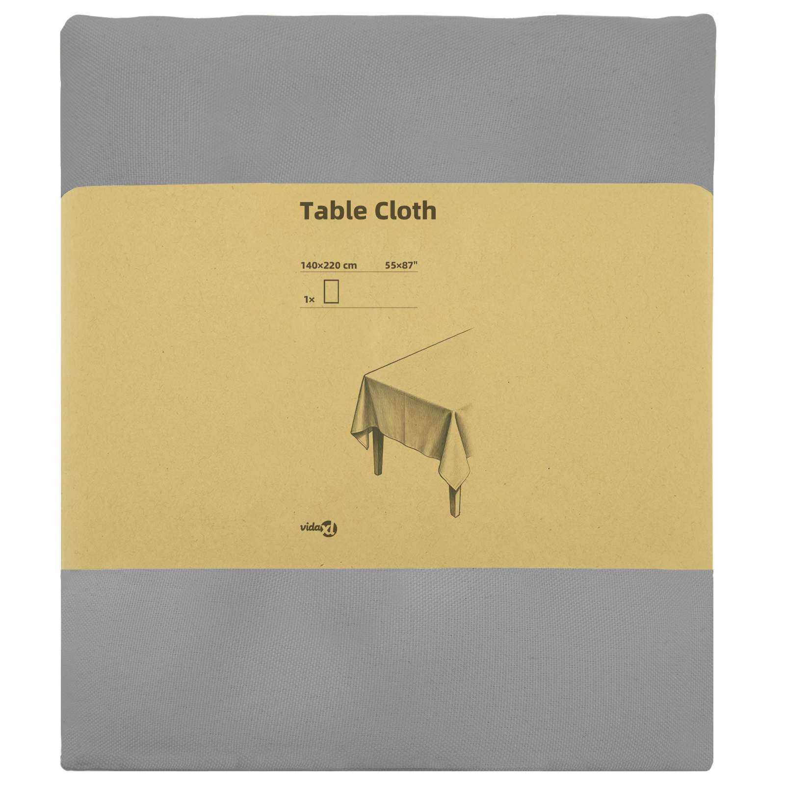 Tovaglia da Tavolo Grigio Chiaro 140 x 220 cm Poliestere