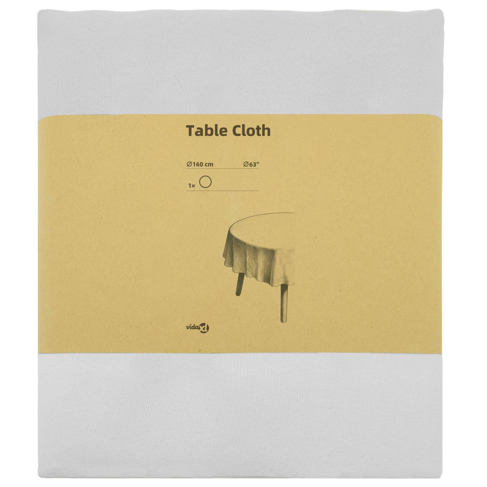 Tovaglia da Tavolo Rotondo Bianco Ø 160 cm Poliestere