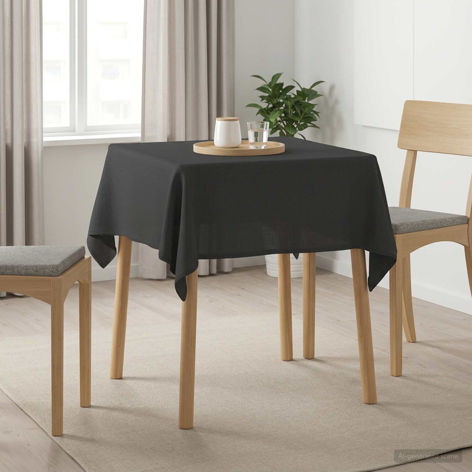 Tovaglia da Tavolo Quadrato Grigio Scuro 90 x 90 cm