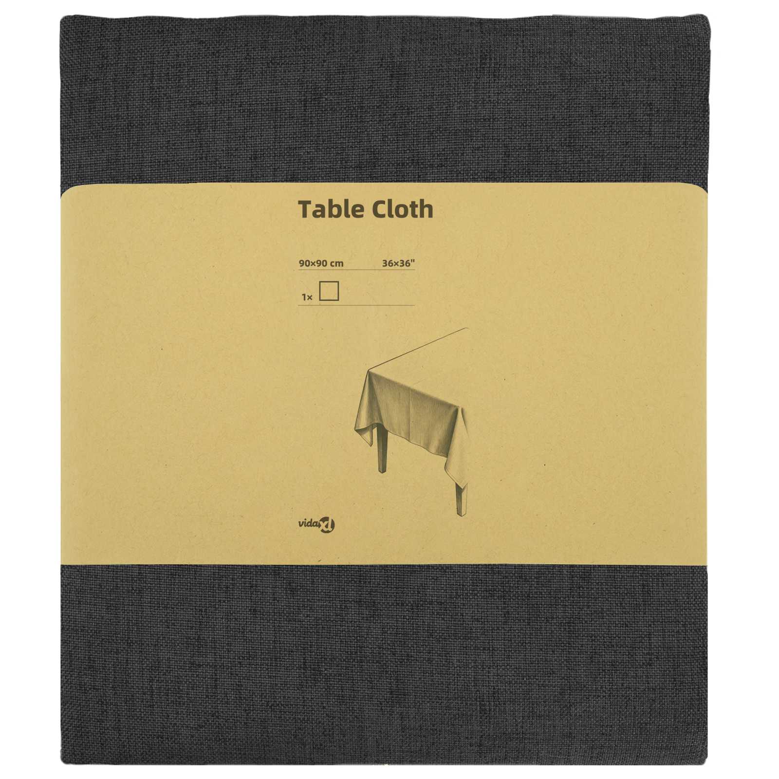 Tovaglia da Tavolo Quadrato Grigio Scuro 90 x 90 cm