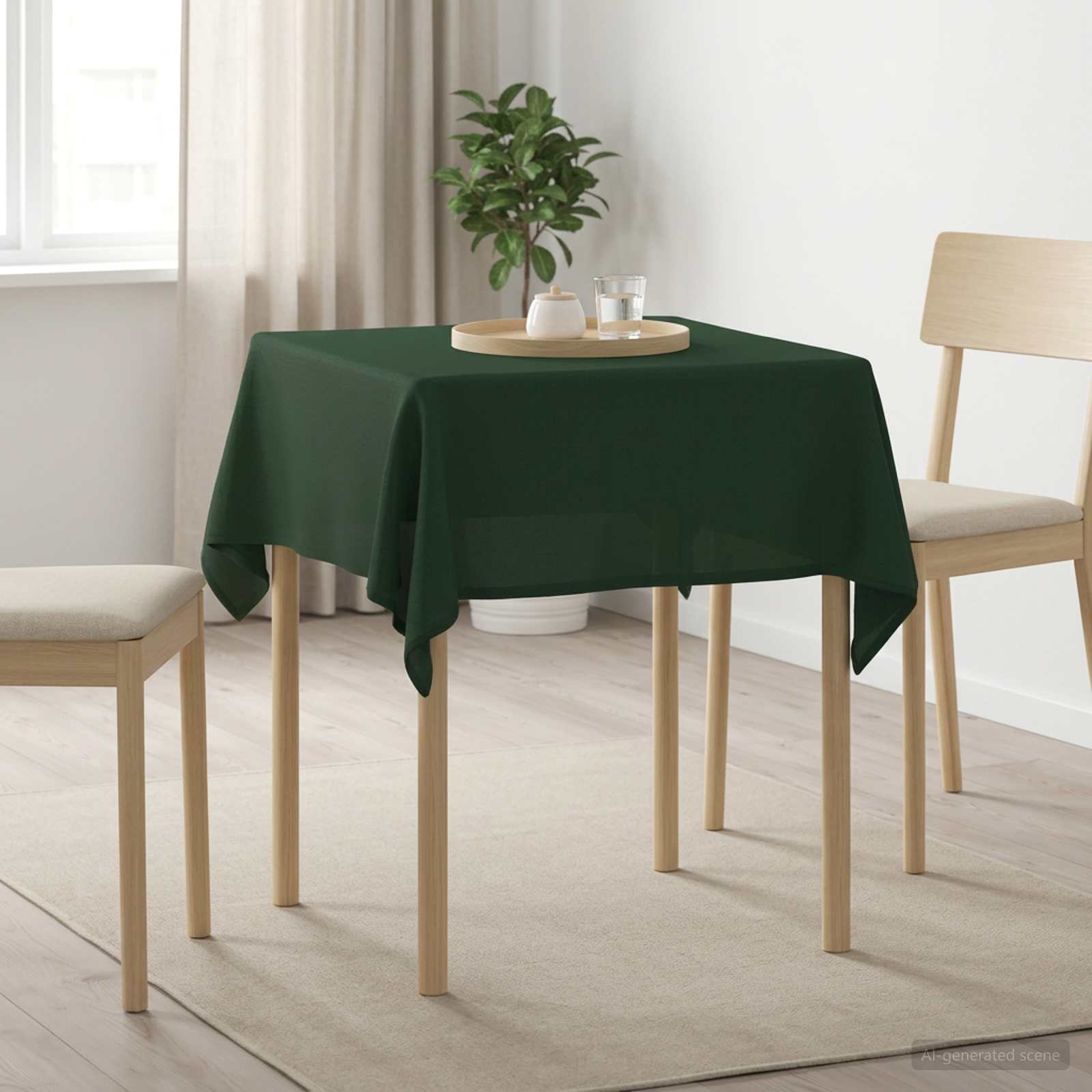 Tovaglia da Tavolo Quadrato Verde Scuro 90 x 90 cm