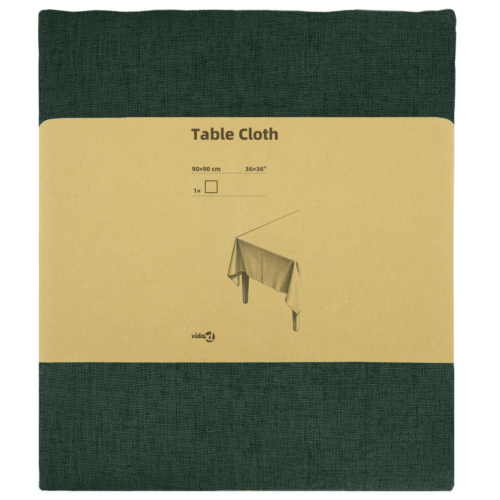 Tovaglia da Tavolo Quadrato Verde Scuro 90 x 90 cm