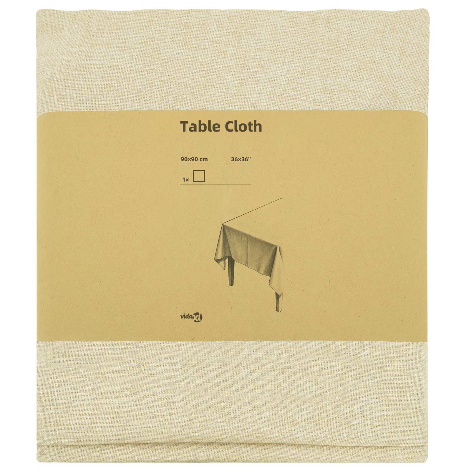 Tovaglia da Tavolo Quadrato Bianco Crema 90 x 90 cm