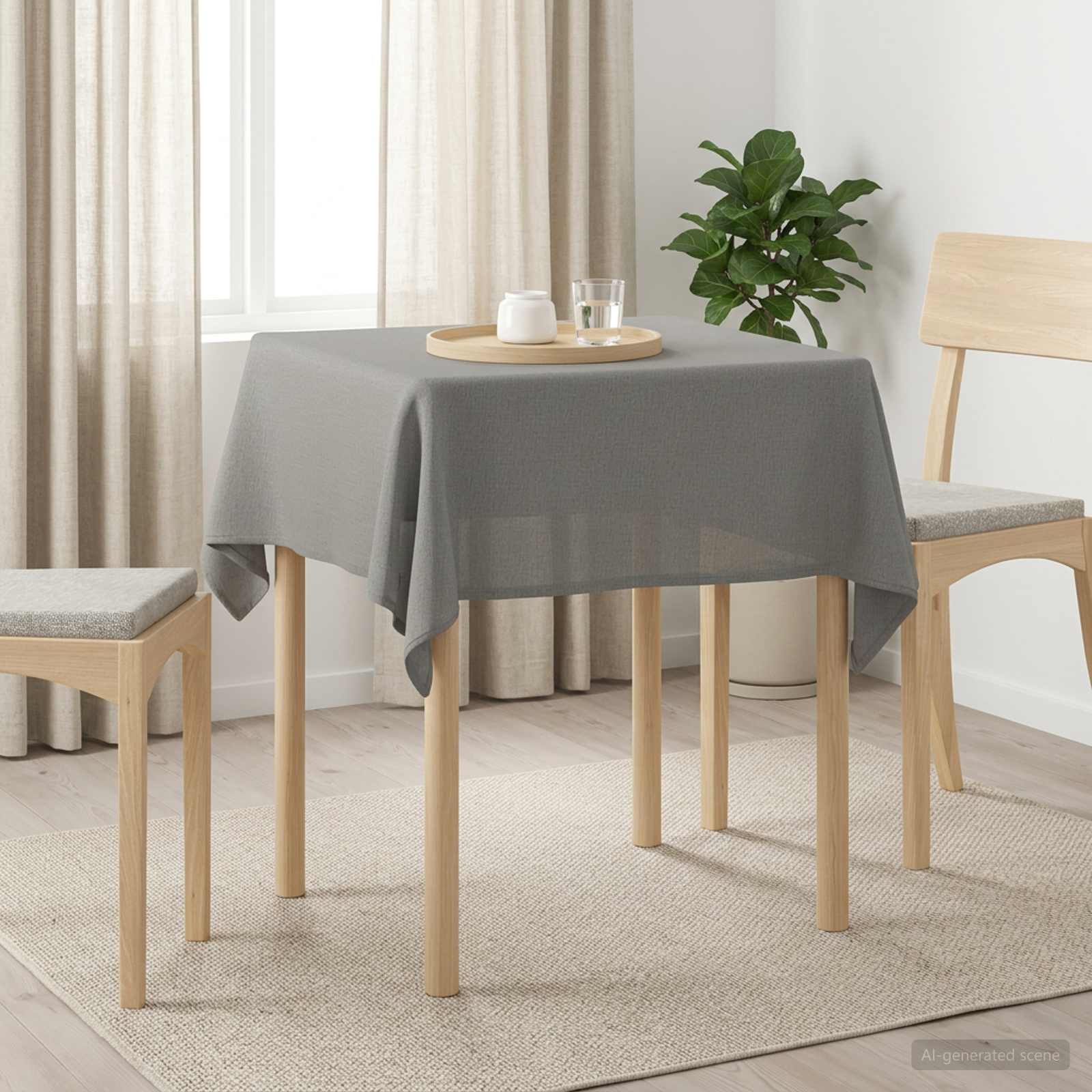 Tovaglia da Tavolo Quadrato Grigio Chiaro 110 x 110 cm