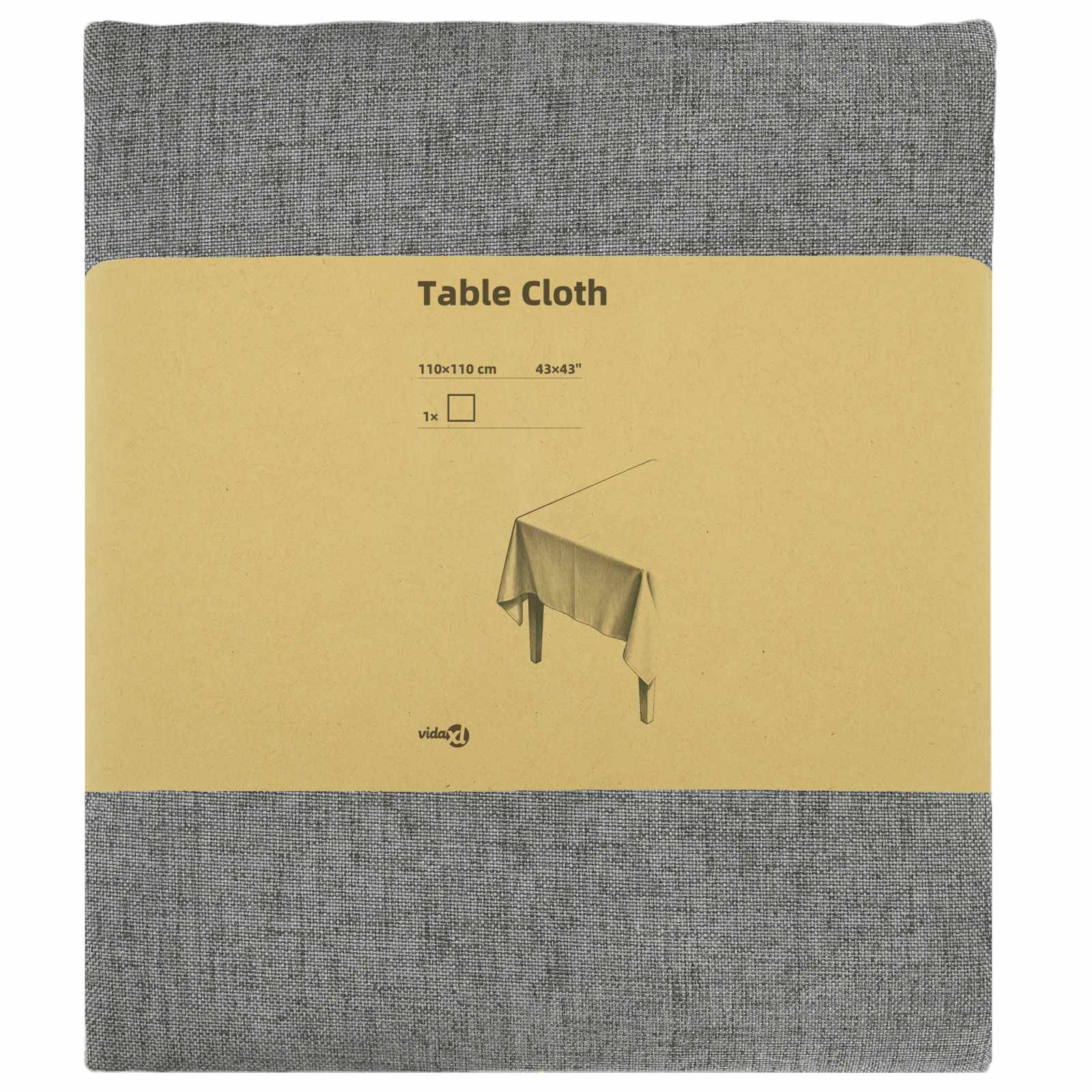 Tovaglia da Tavolo Quadrato Grigio Chiaro 110 x 110 cm