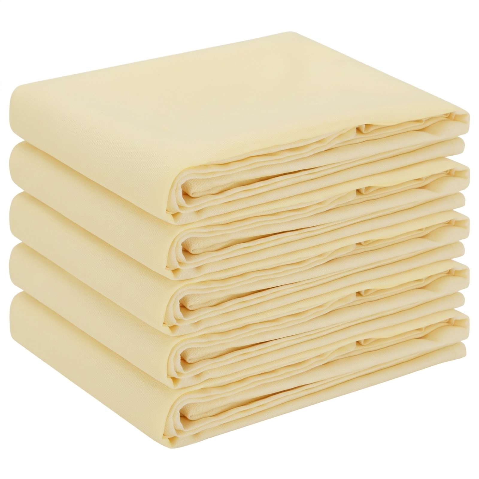 Tovaglia da Tavolo 5 pz Bianco Crema 140 x 200 cm Poliestere