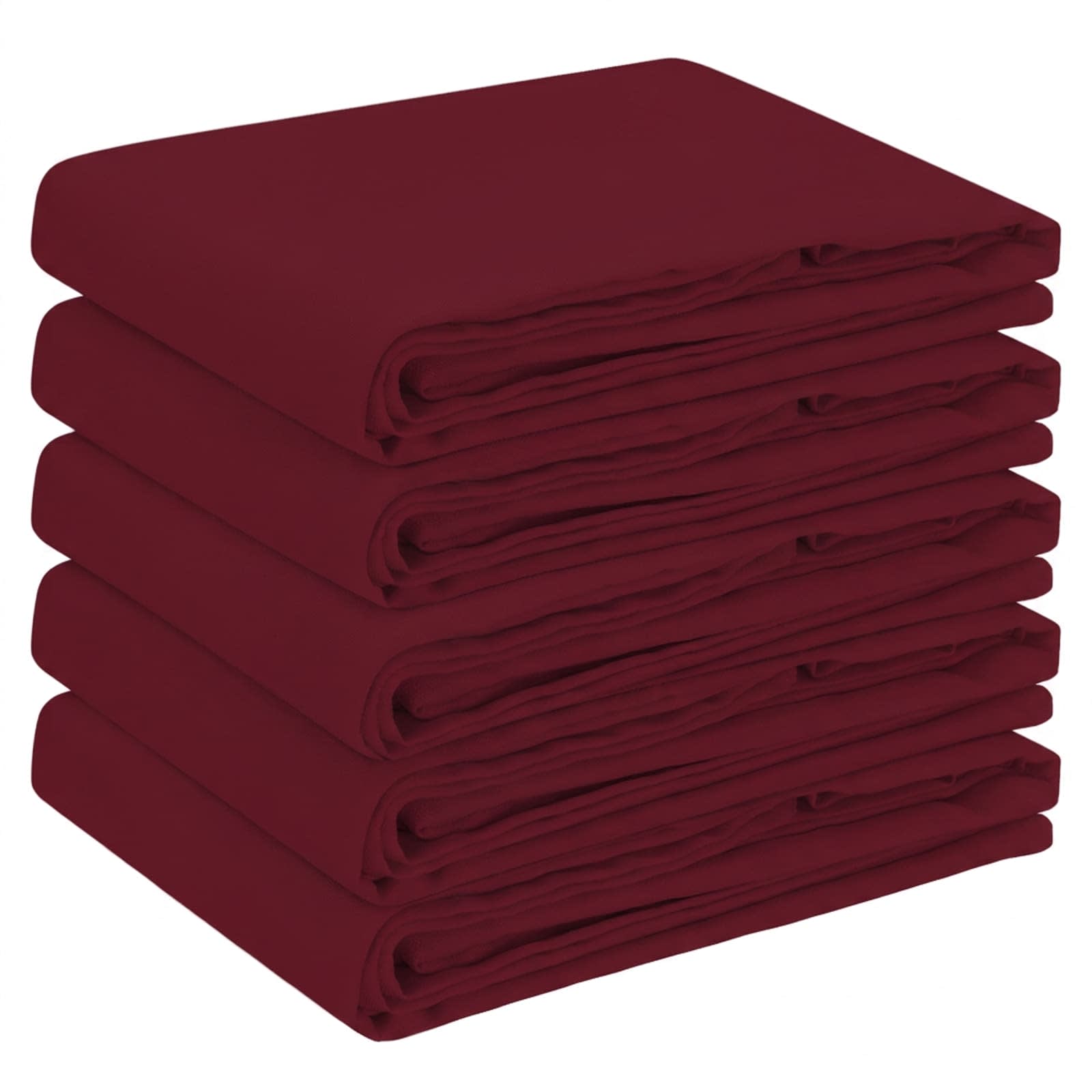 Tovaglia da Tavolo 5 pz Rosso Vino 140 x 200 cm Poliestere