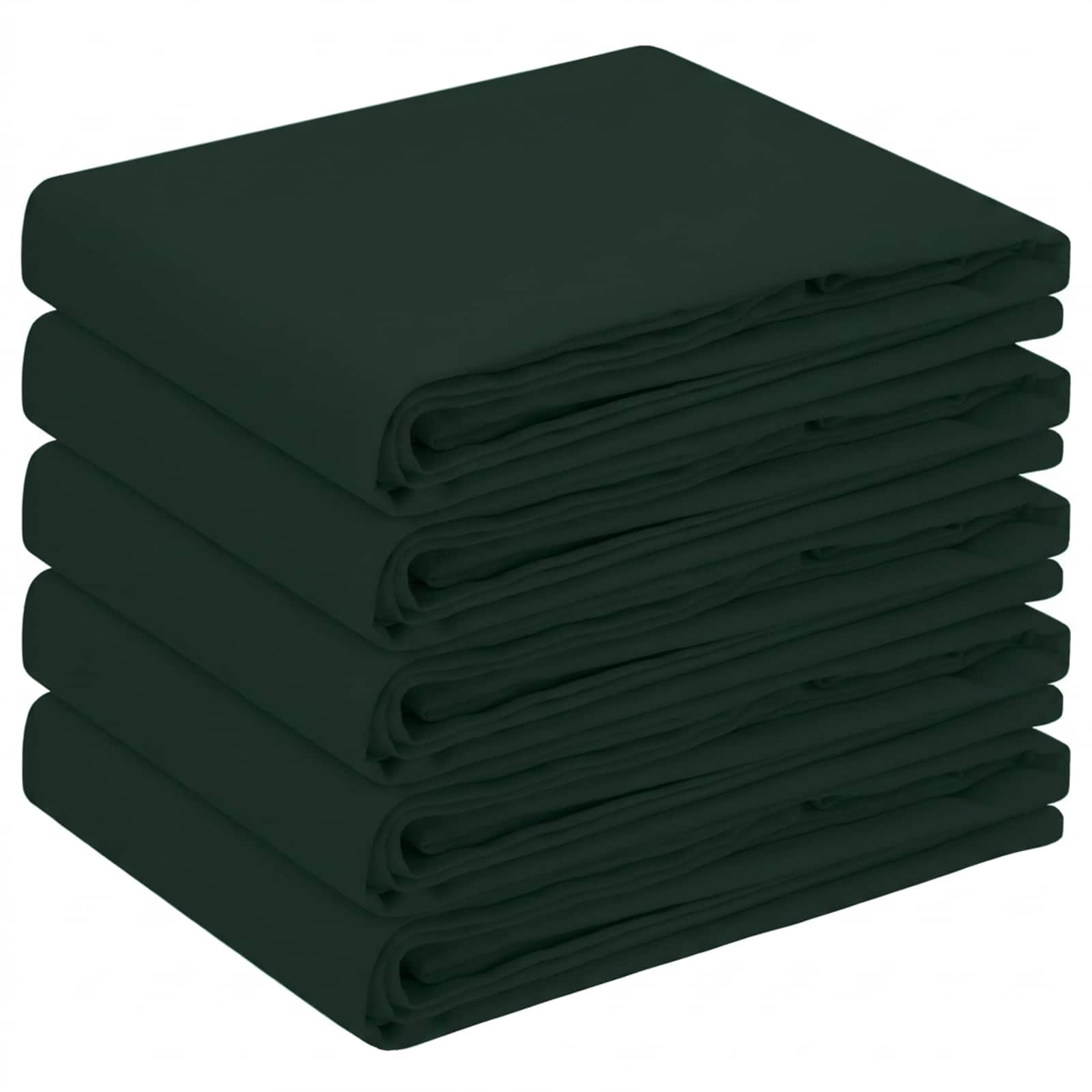 Tovaglia da Tavolo 5 pz Verde Scuro 140 x 220 cm Poliestere