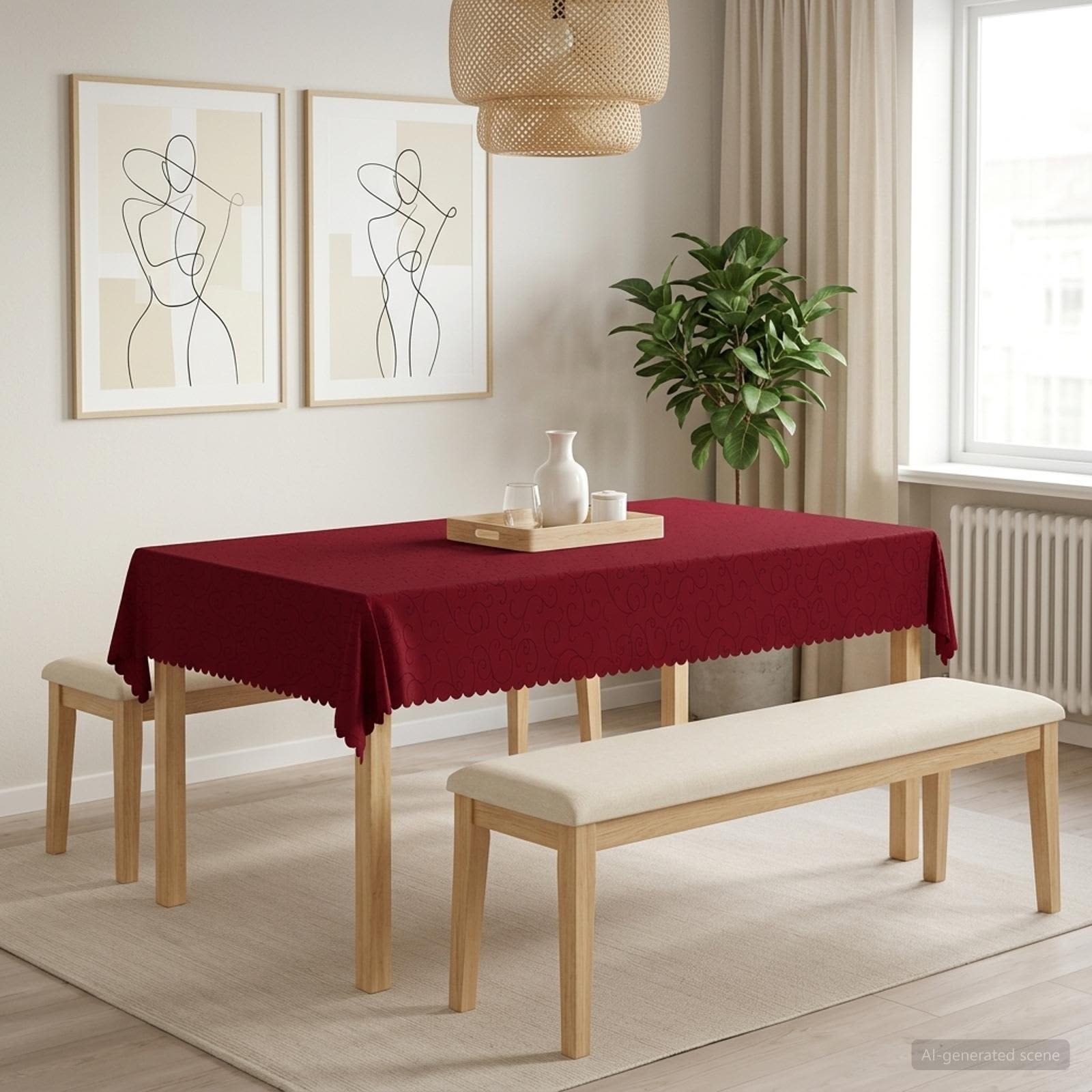 Tovaglia da Tavolo 5 pz Rettangolare Rosso Vino 140 x 200 cm