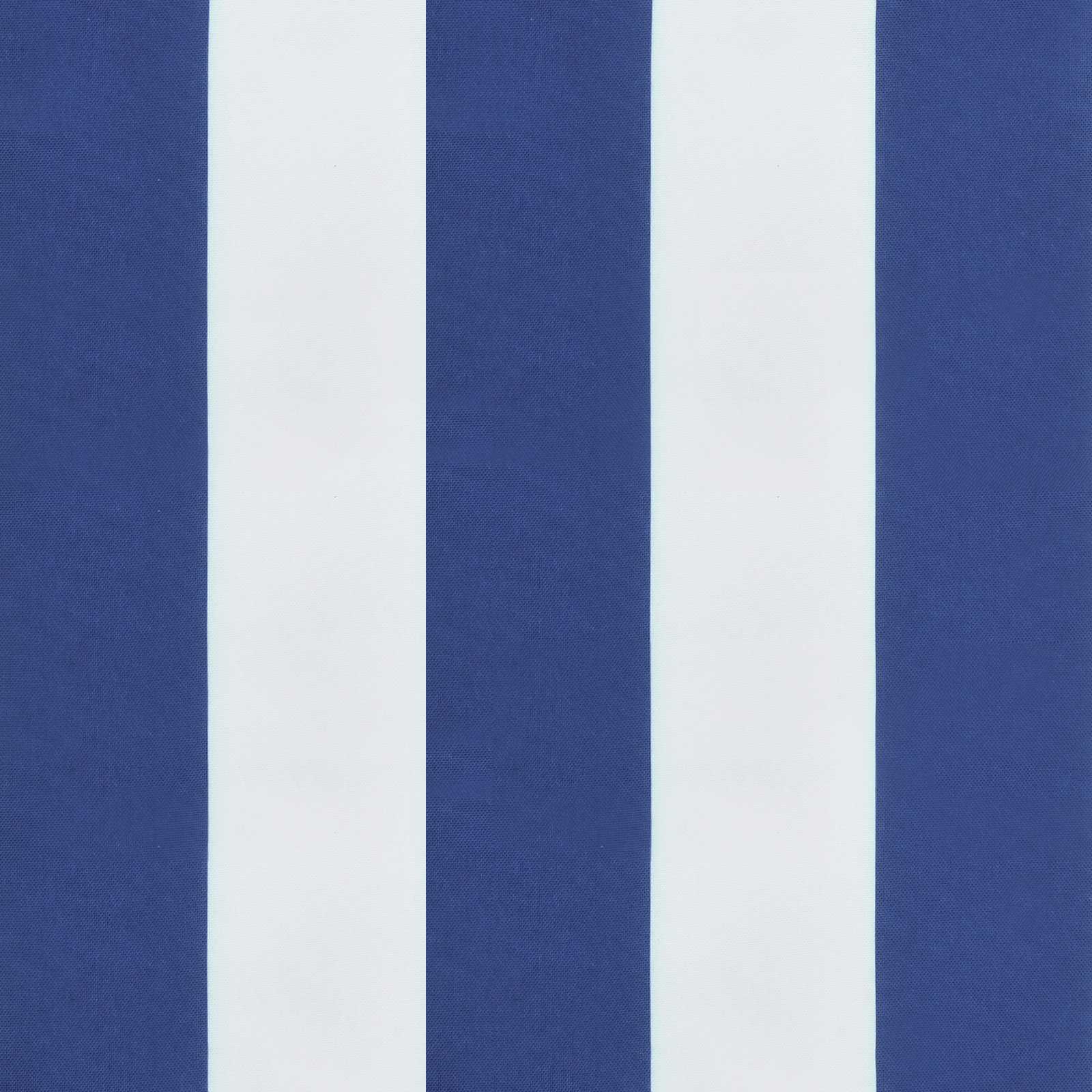 Cuscino da Esterno 6 pz Tessuto Blu e Bianco 120 x 50 x 7 cm