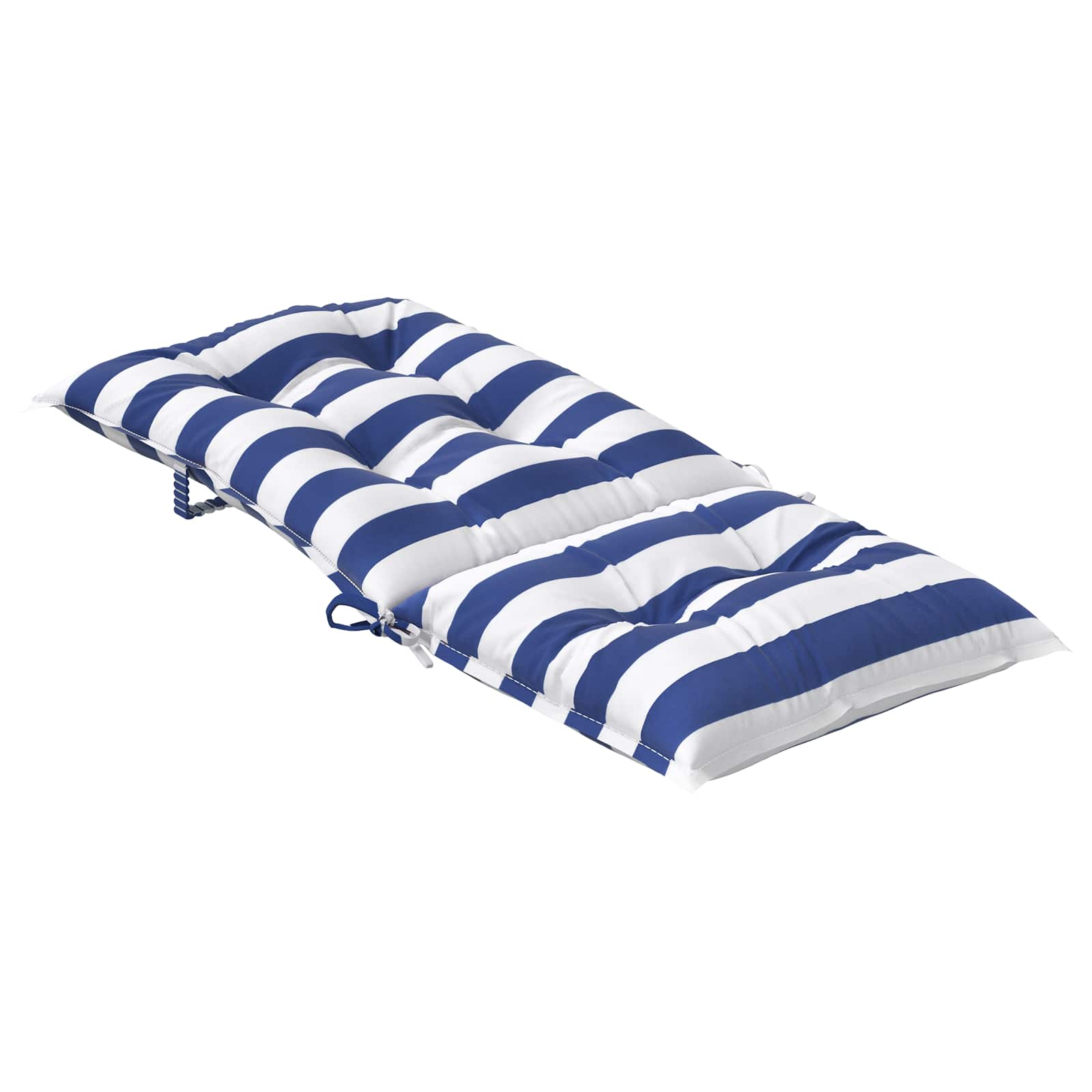Cuscino da Esterno 6 pz Tessuto Blu e Bianco 120 x 50 x 7 cm