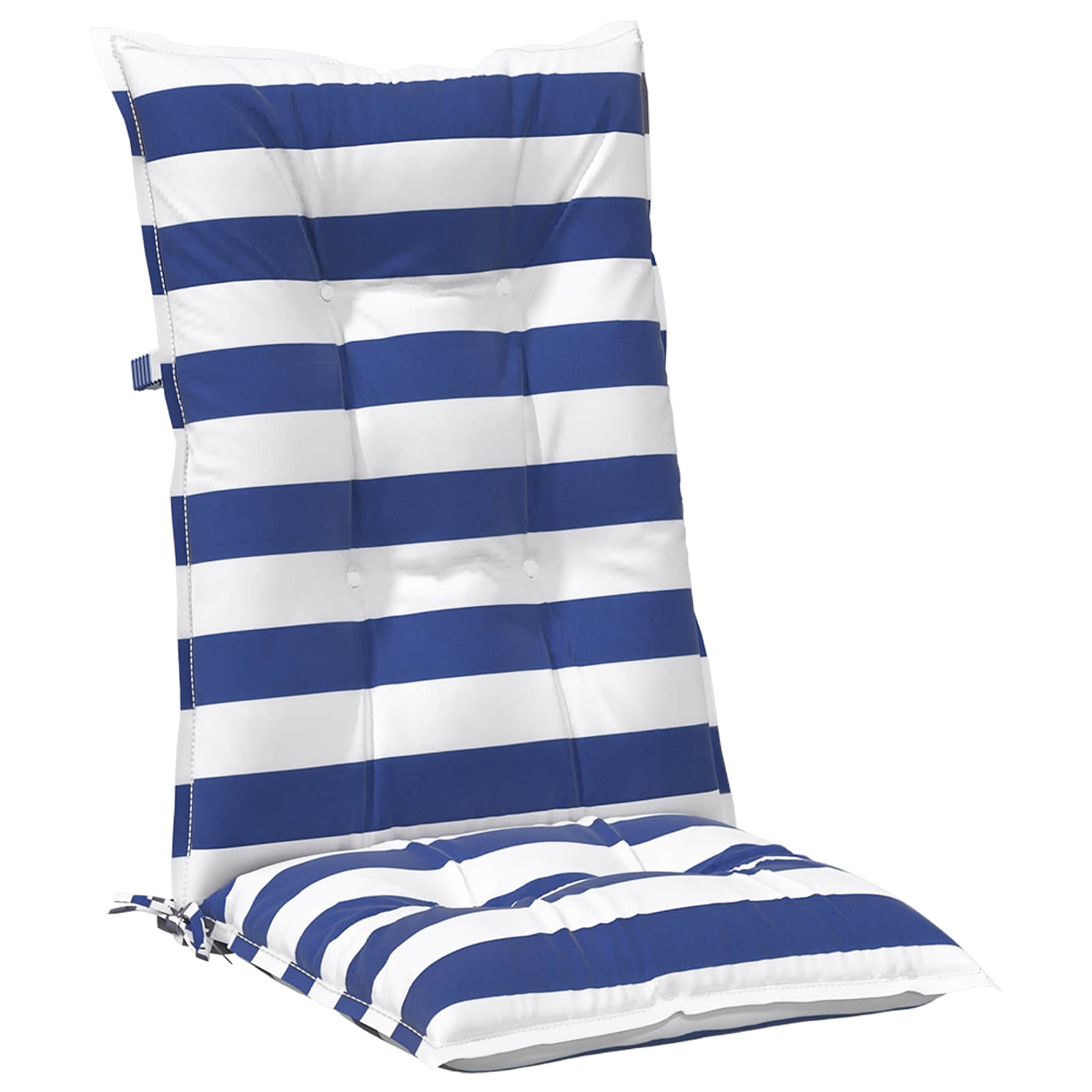 Cuscino da Esterno 6 pz Tessuto Blu e Bianco 120 x 50 x 7 cm