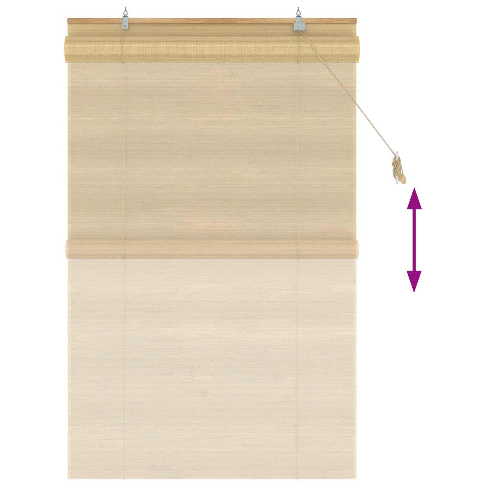 Tenda a rullo Naturale 80 x 160 cm Bambù