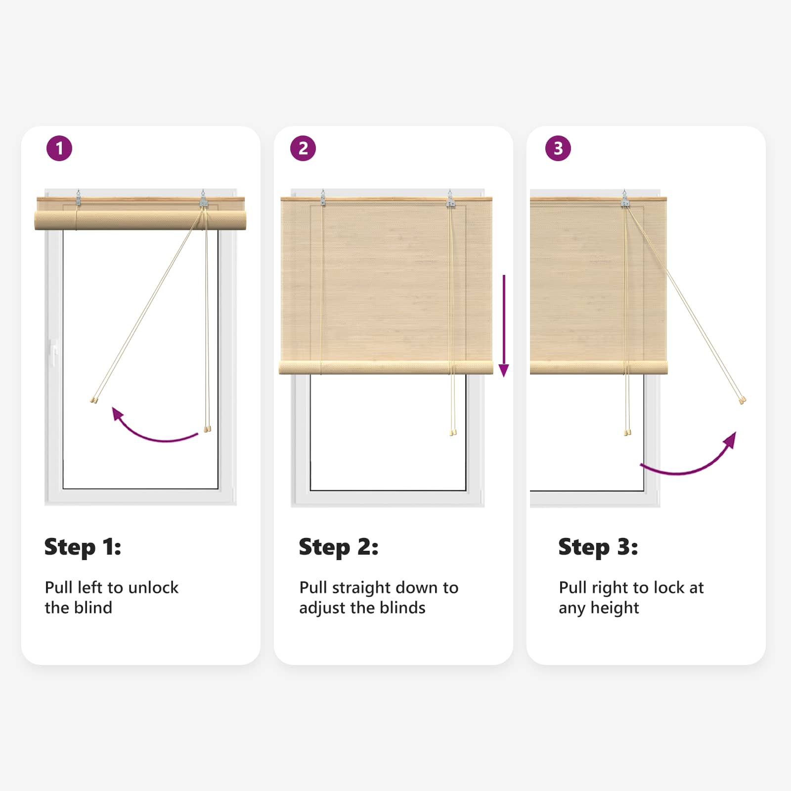 Tenda a rullo Naturale 130 x 160 cm Bambù