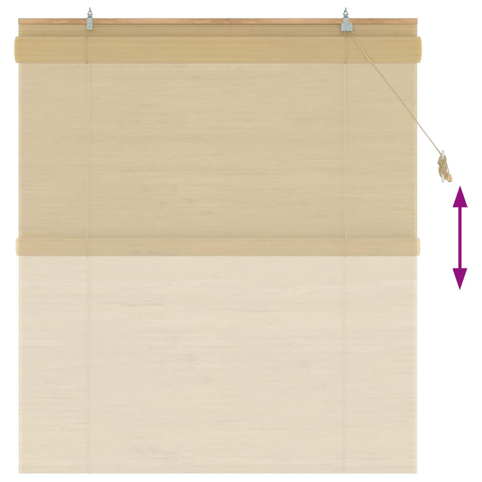Tenda a rullo Naturale 130 x 160 cm Bambù
