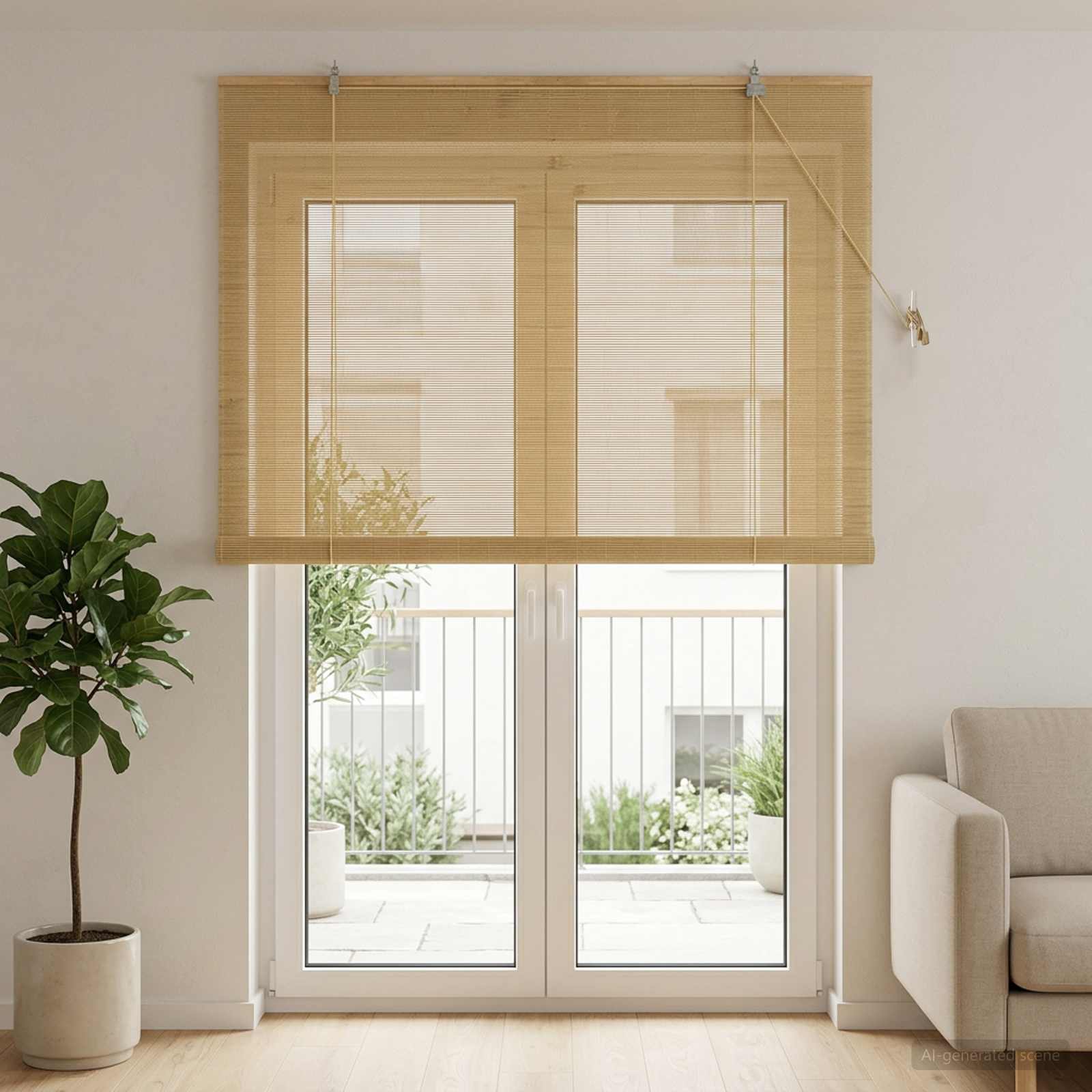 Tenda a rullo Naturale 130 x 220 cm Bambù