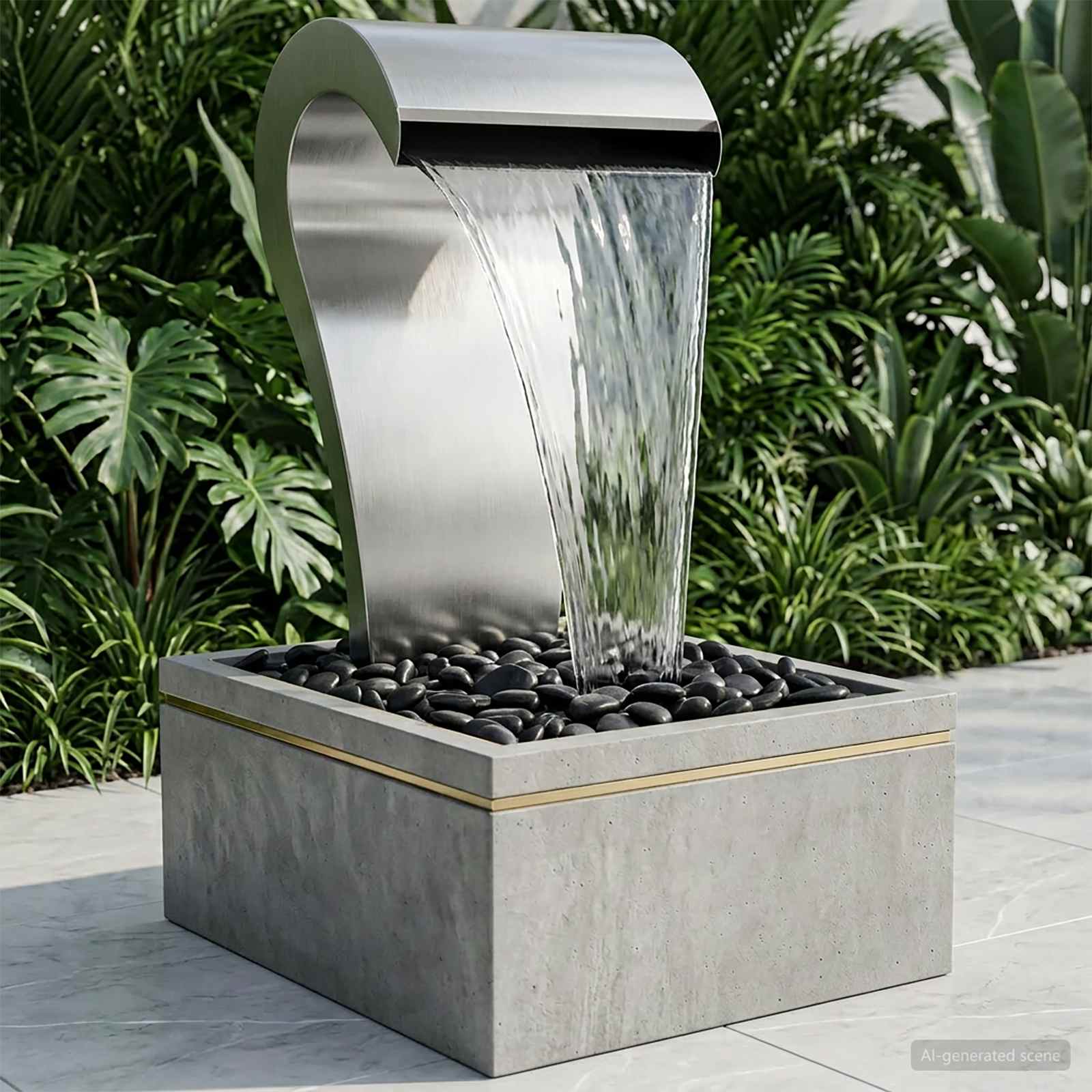 Cascata da Giardino Acciaio Inox 304 54,5 x 34 x 83 cm Argento