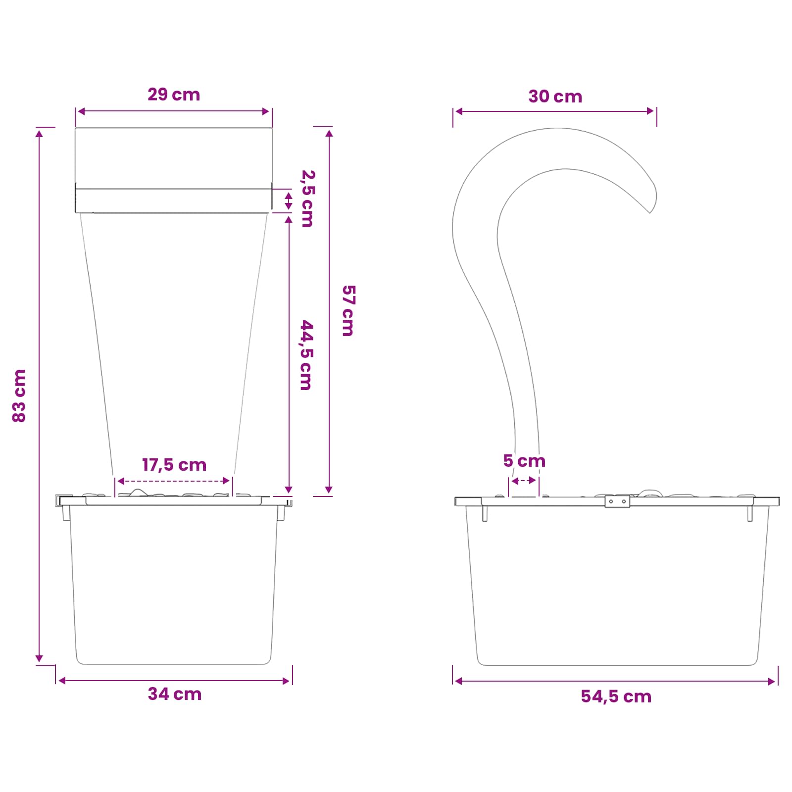 Cascata da Giardino Acciaio Inox 304 54,5 x 34 x 83 cm Argento