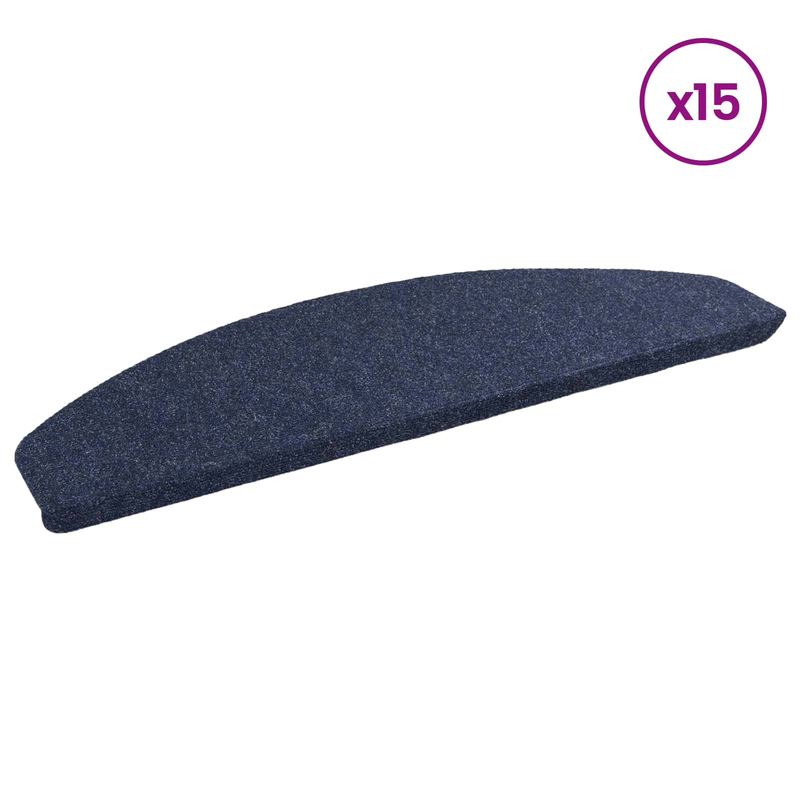 Tappetini per scale autoadesivi 15 pz 80 x 24,5 x 3,5 cm Blu