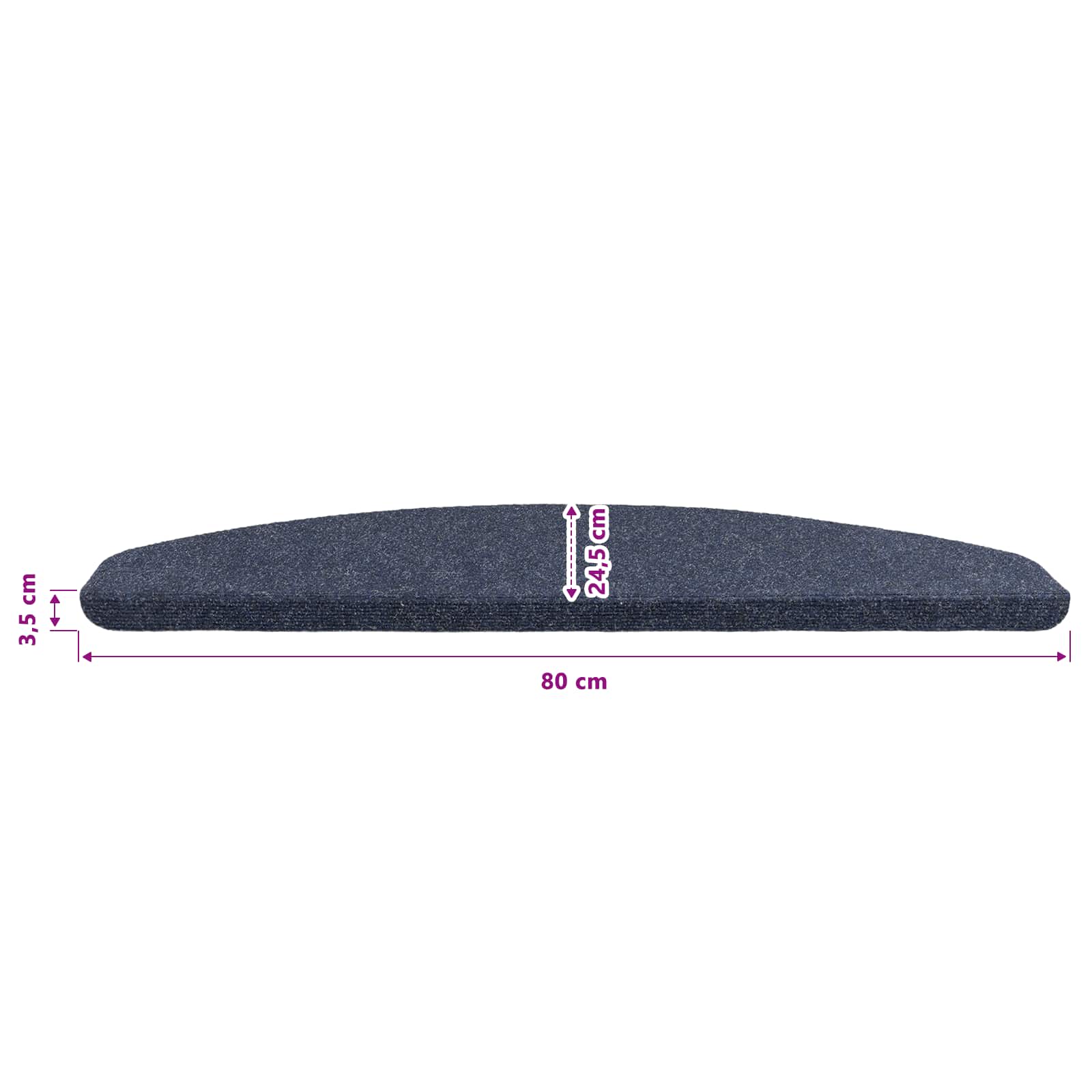 Tappetini per scale autoadesivi 15 pz 80 x 24,5 x 3,5 cm Blu