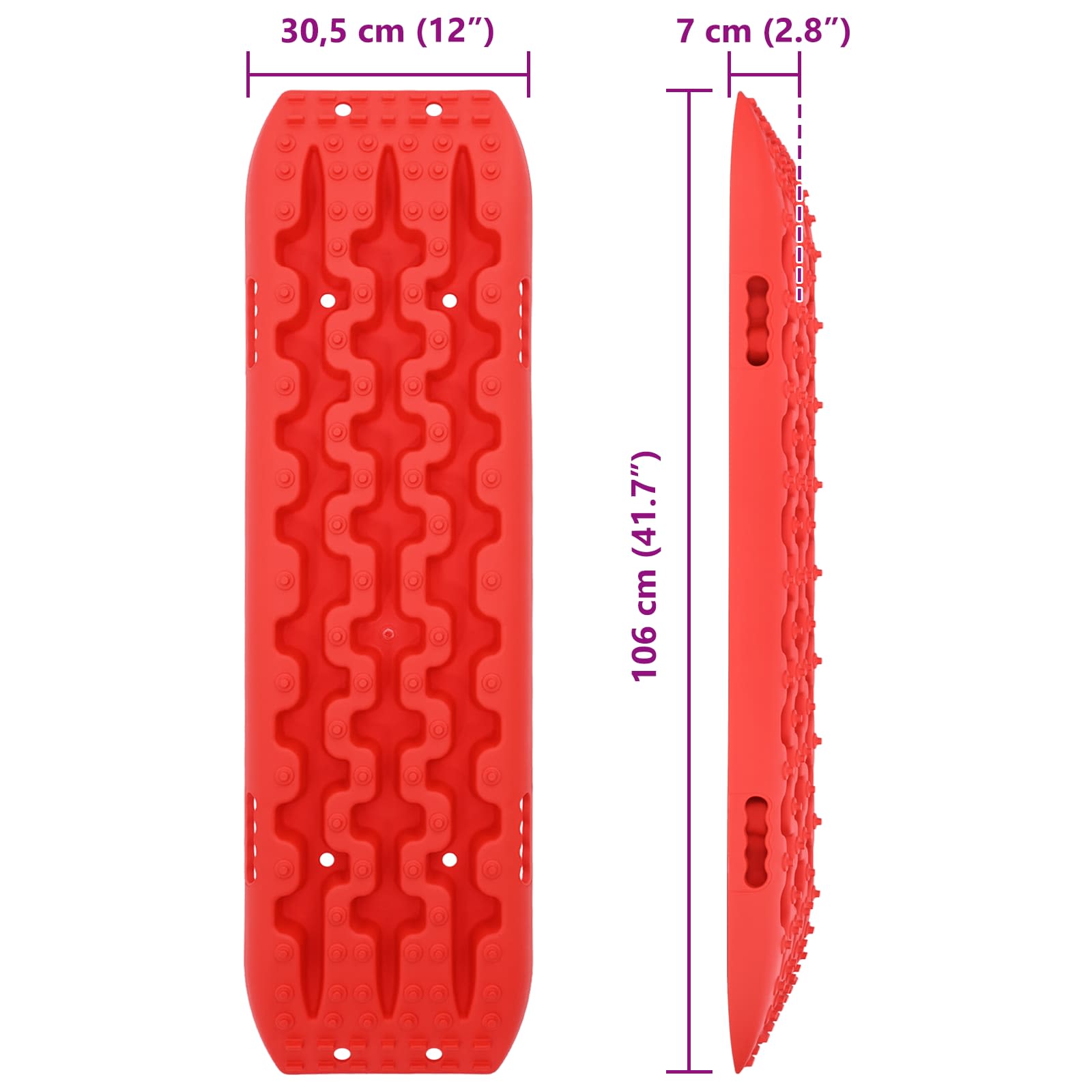 Pannello di trazione 2 pz Rosso 106 x 30,5 x 7 cm
