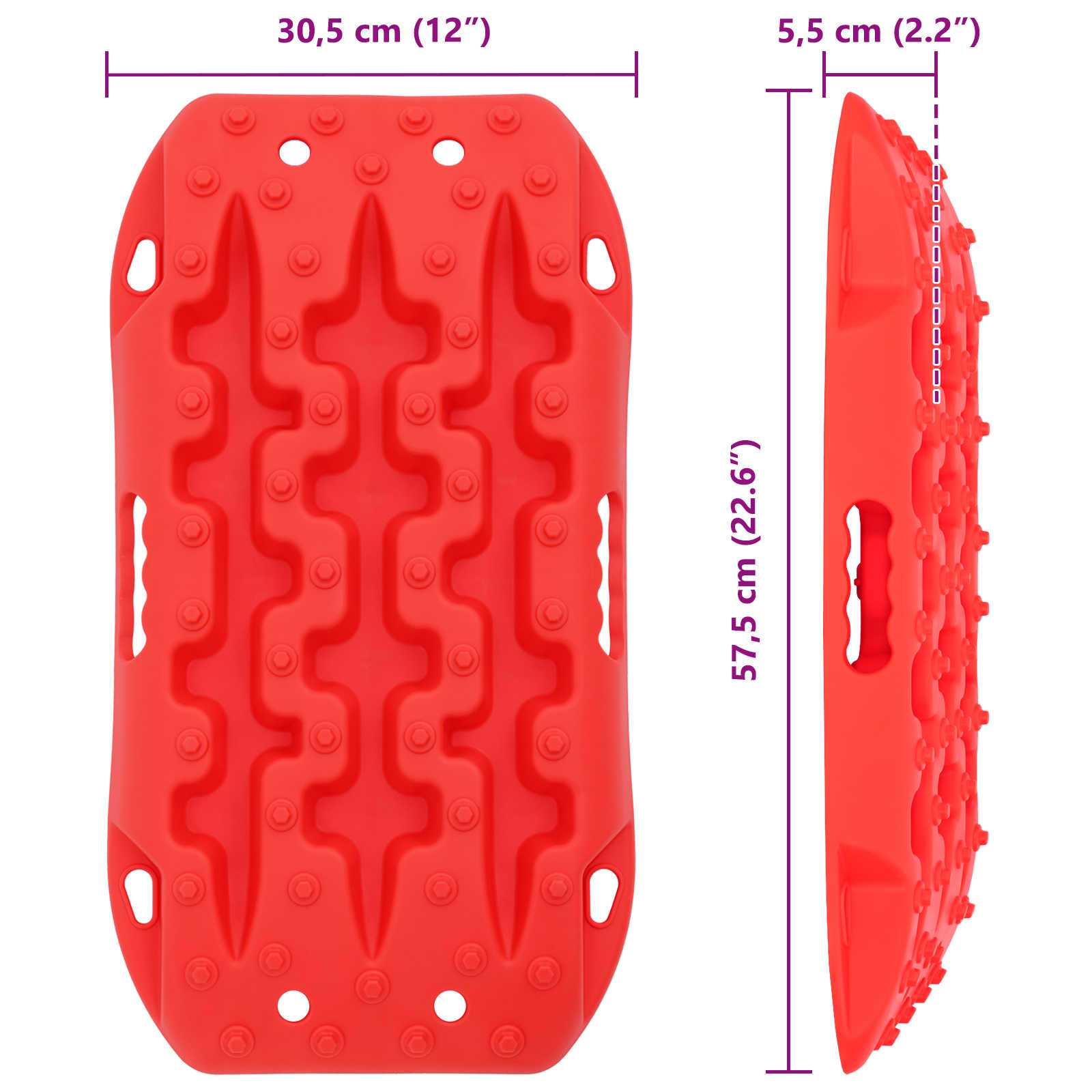Pannello di trazione 2 pz Rosso 57,5 x 30,5 x 5,5 cm