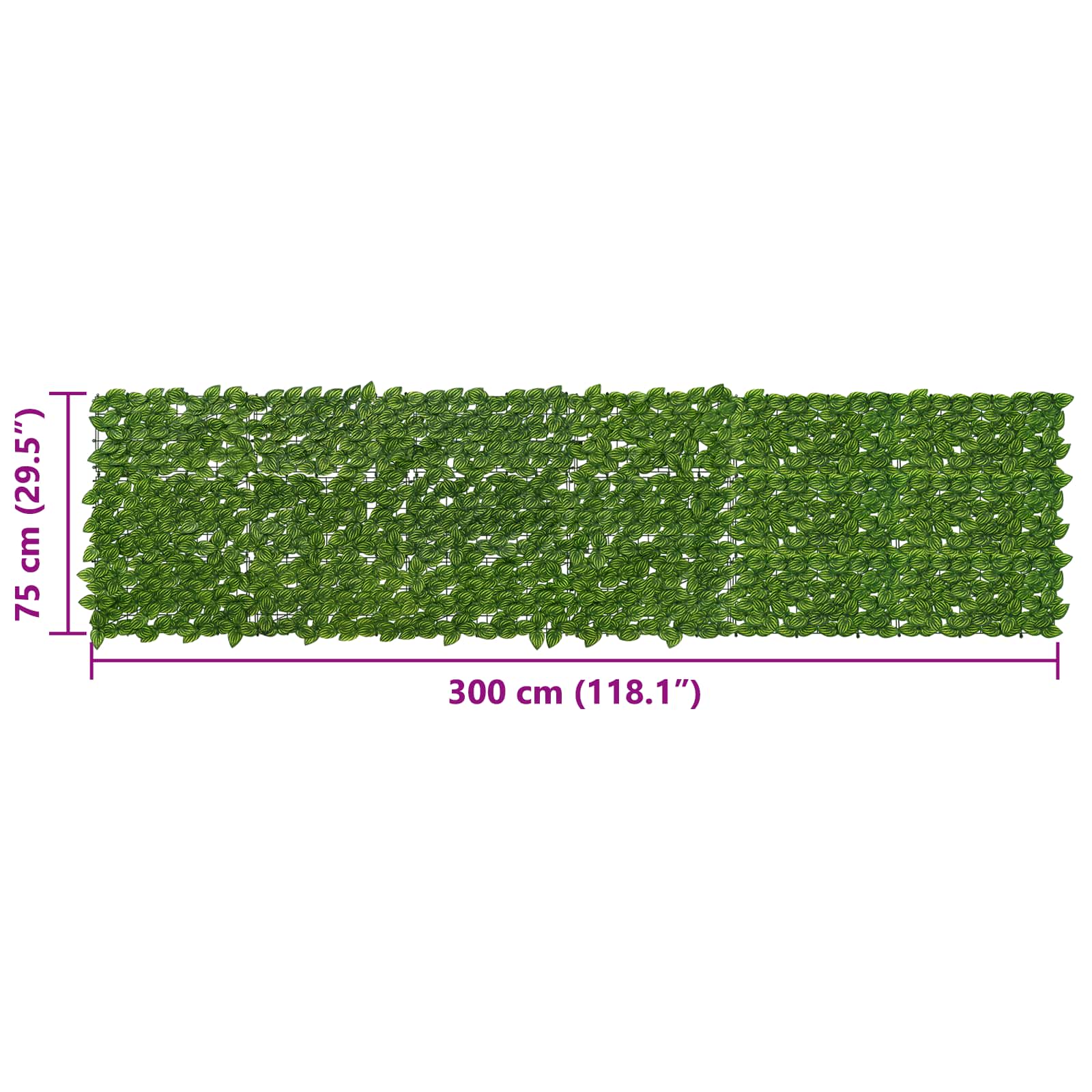 Schermo per balcone con foglie Verde e Giallo 300 x 75 cm