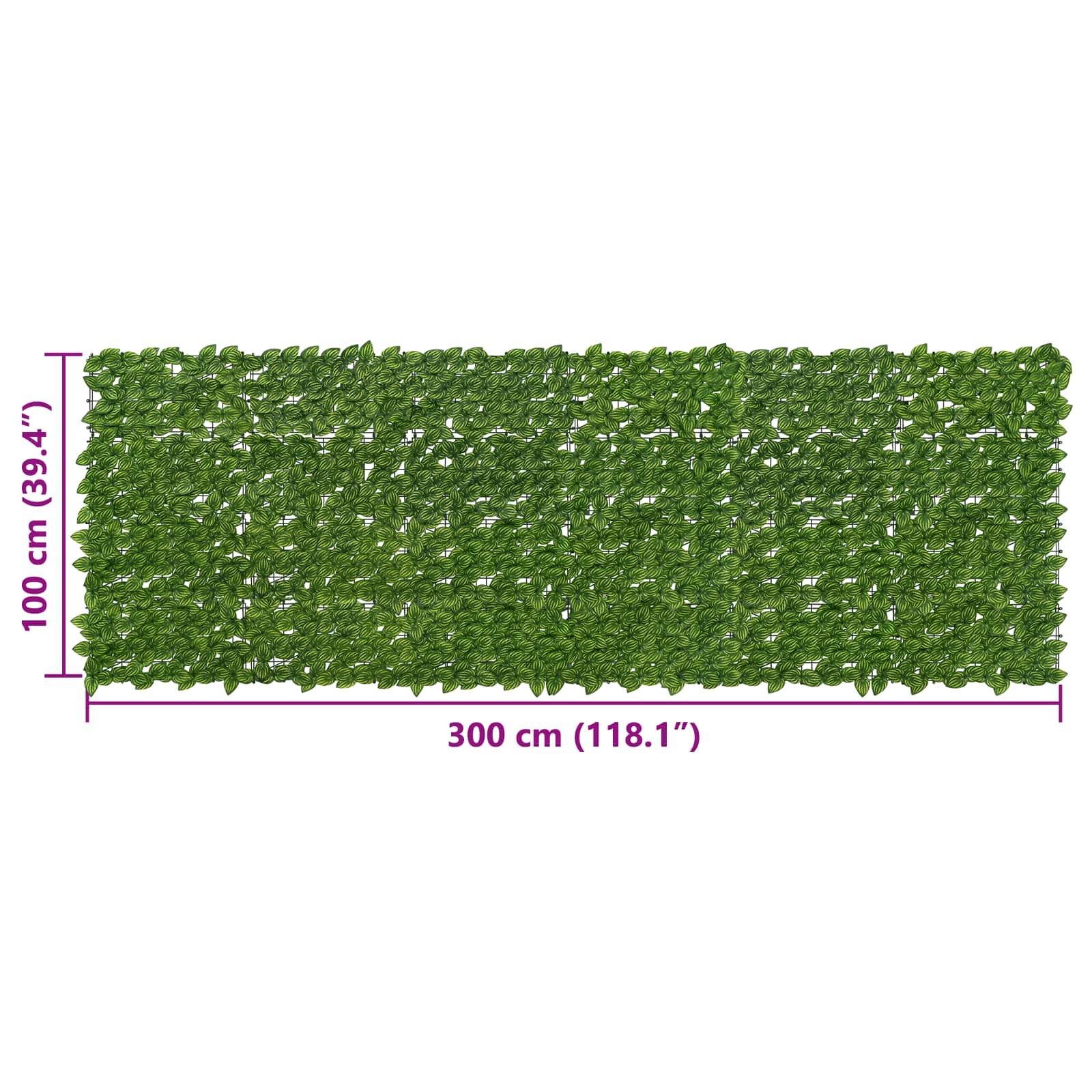 Schermo per balcone con foglie Verde e Giallo 300 x 100 cm