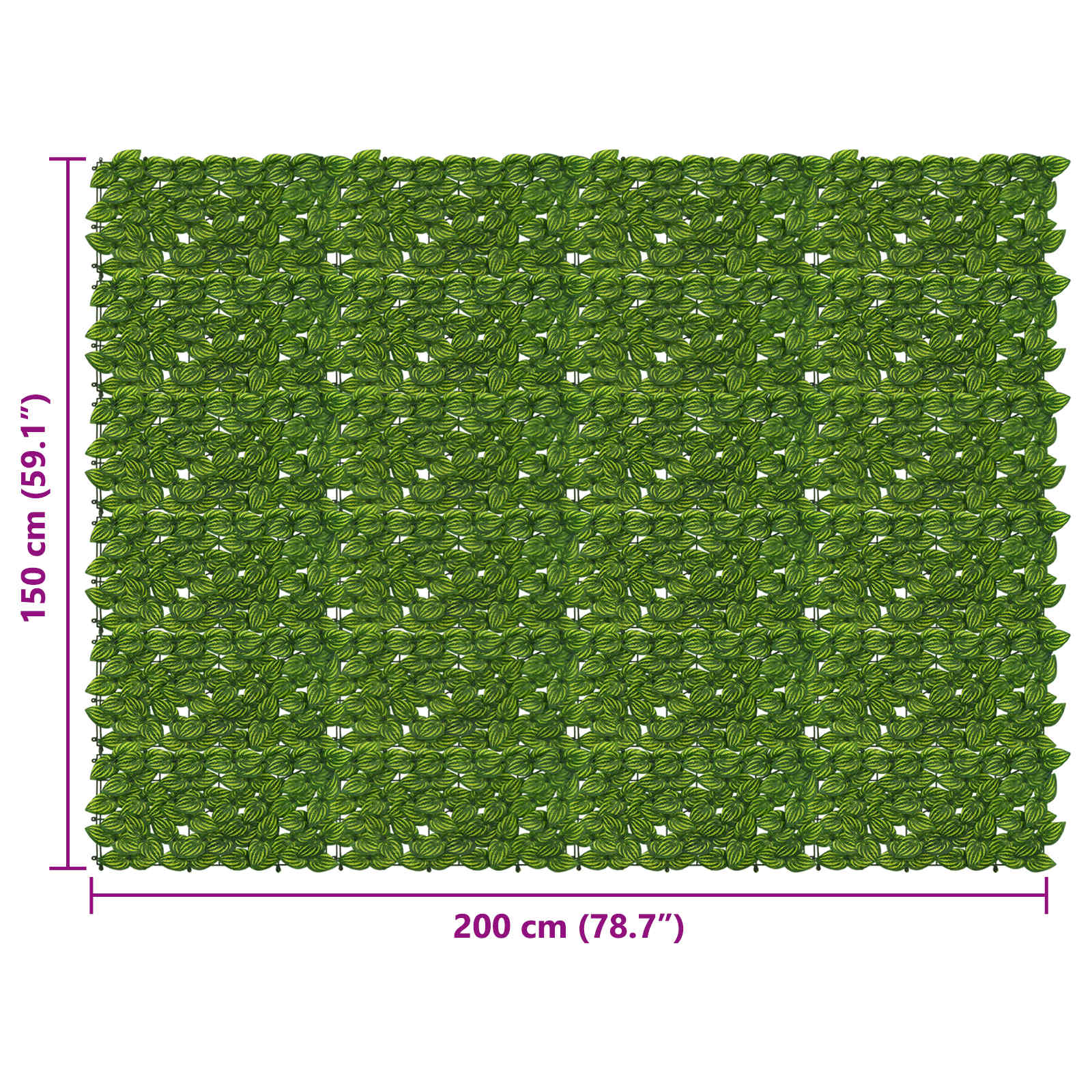 Schermo per balcone con foglie Verde e Giallo 200 x 150 cm