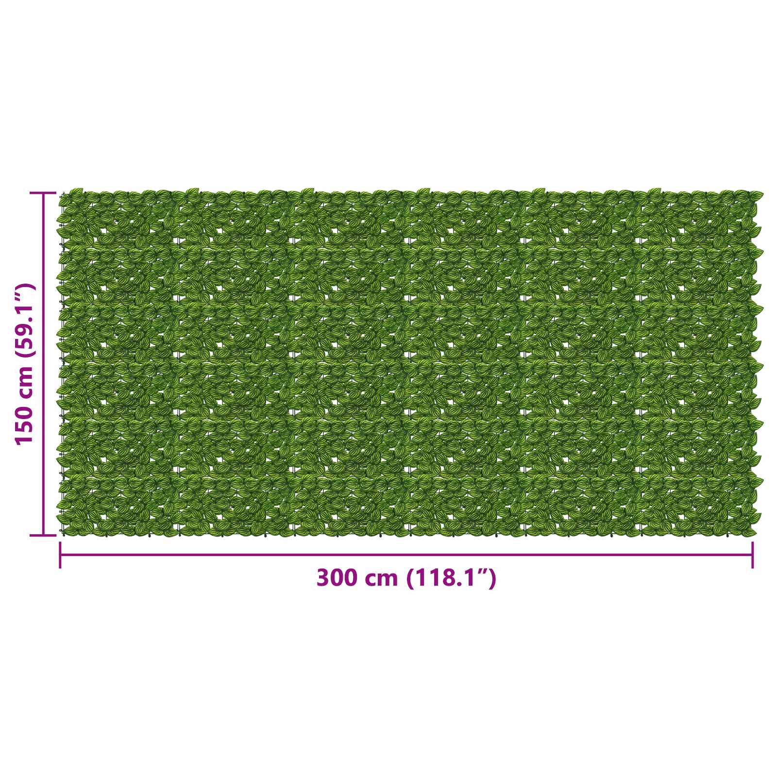 Schermo per balcone con foglie Verde e Giallo 300 x 150 cm