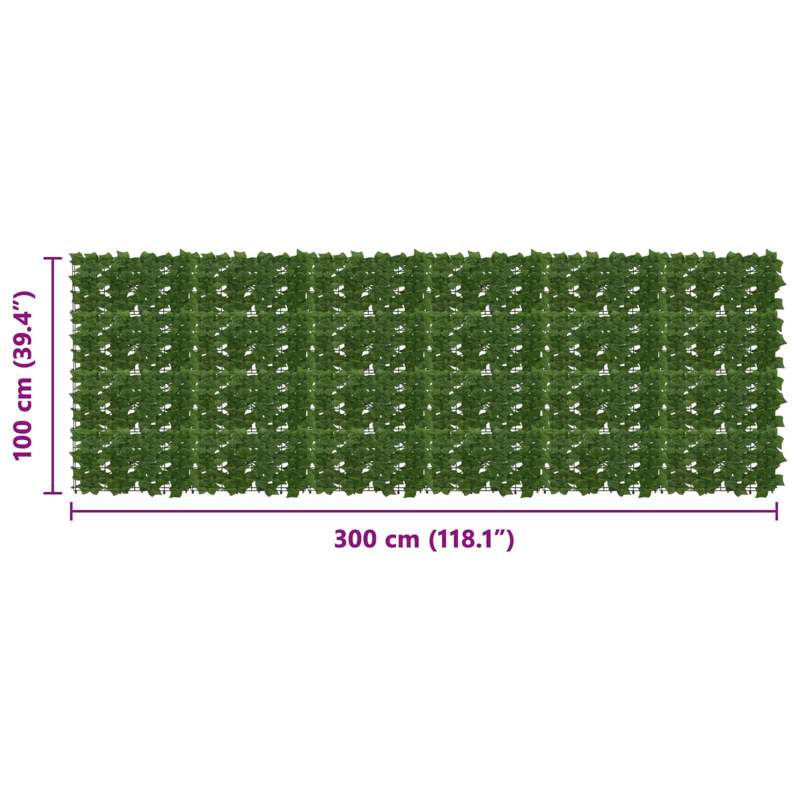 Schermo per balcone con foglie Verde 300 x 100 cm