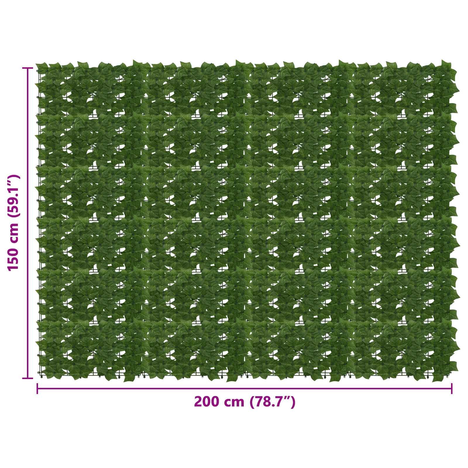 Schermo per balcone con foglie Verde 200 x 150 cm