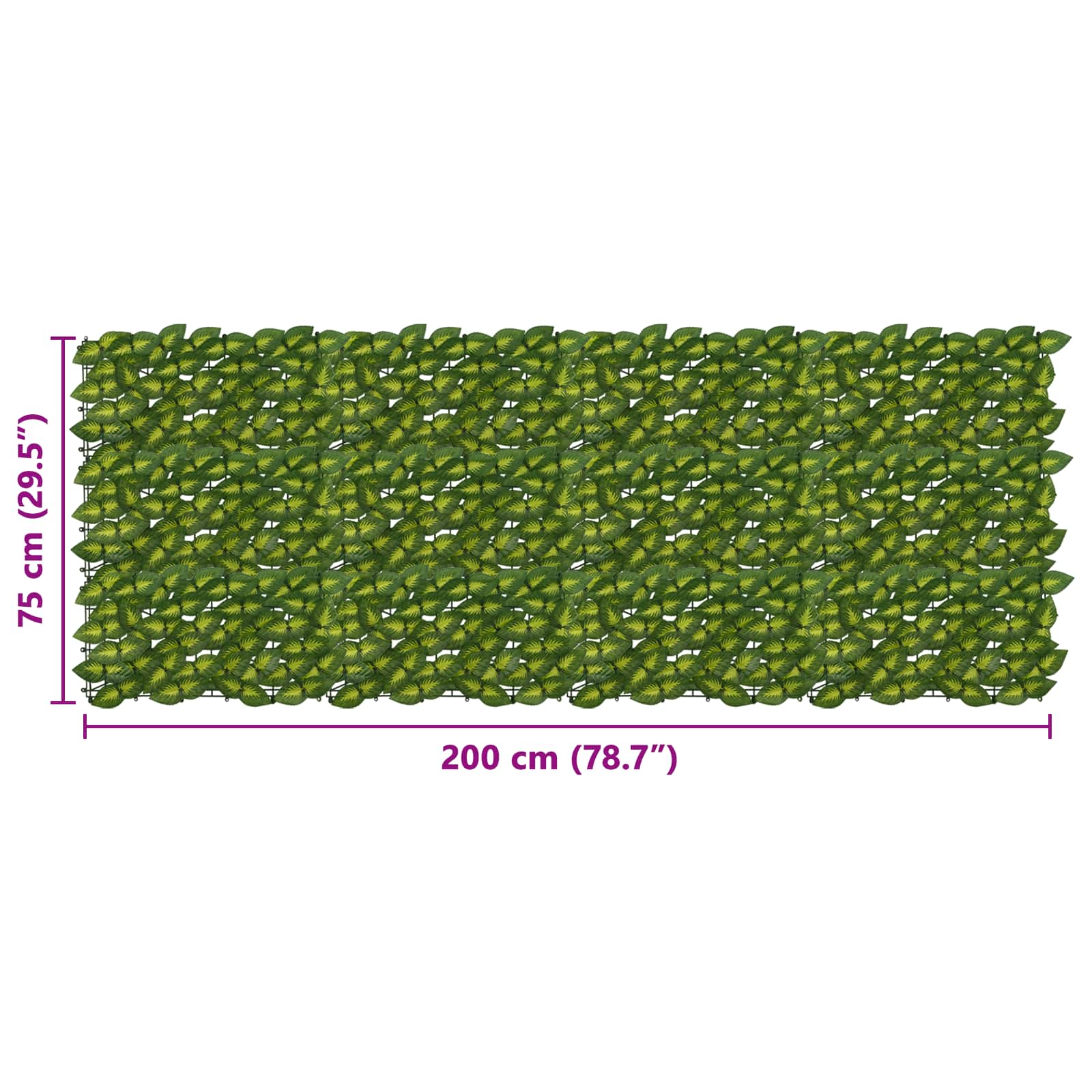 Schermo per balcone con foglie Verde e Giallo 200 x 75 cm