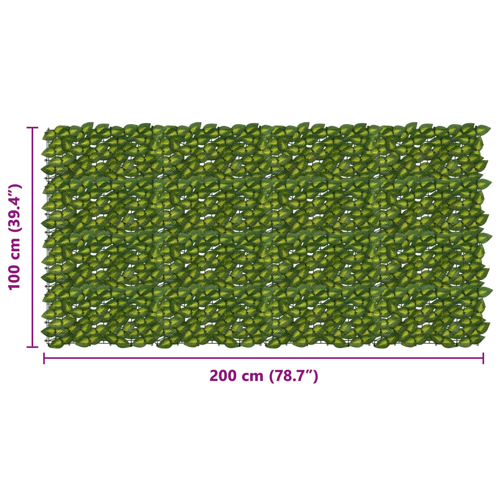 Schermo per balcone con foglie Verde e Giallo 200 x 100 cm
