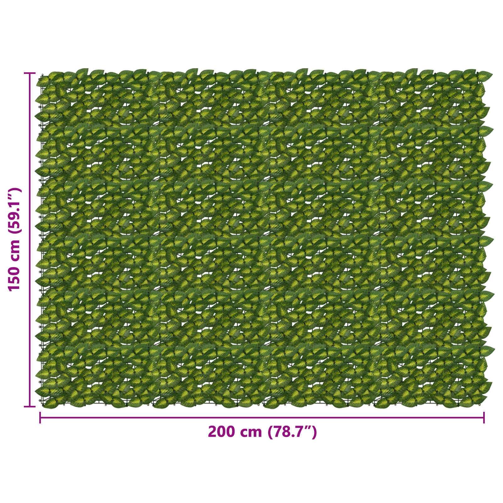 Schermo per balcone con foglie Verde e Giallo 200 x 150 cm