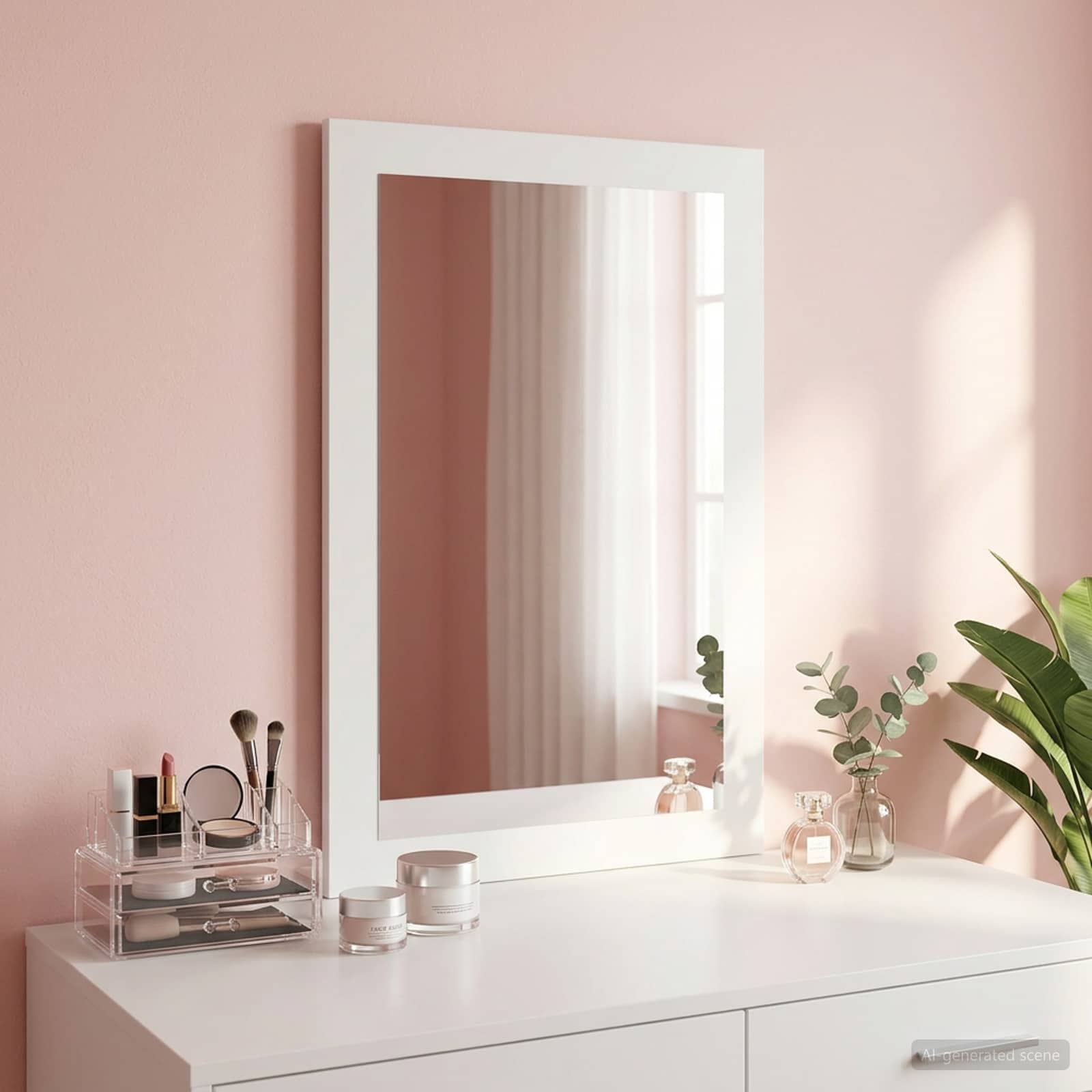 Specchio FAUSKE Bianco 43 x 3,5 x 77 cm Rettangolare