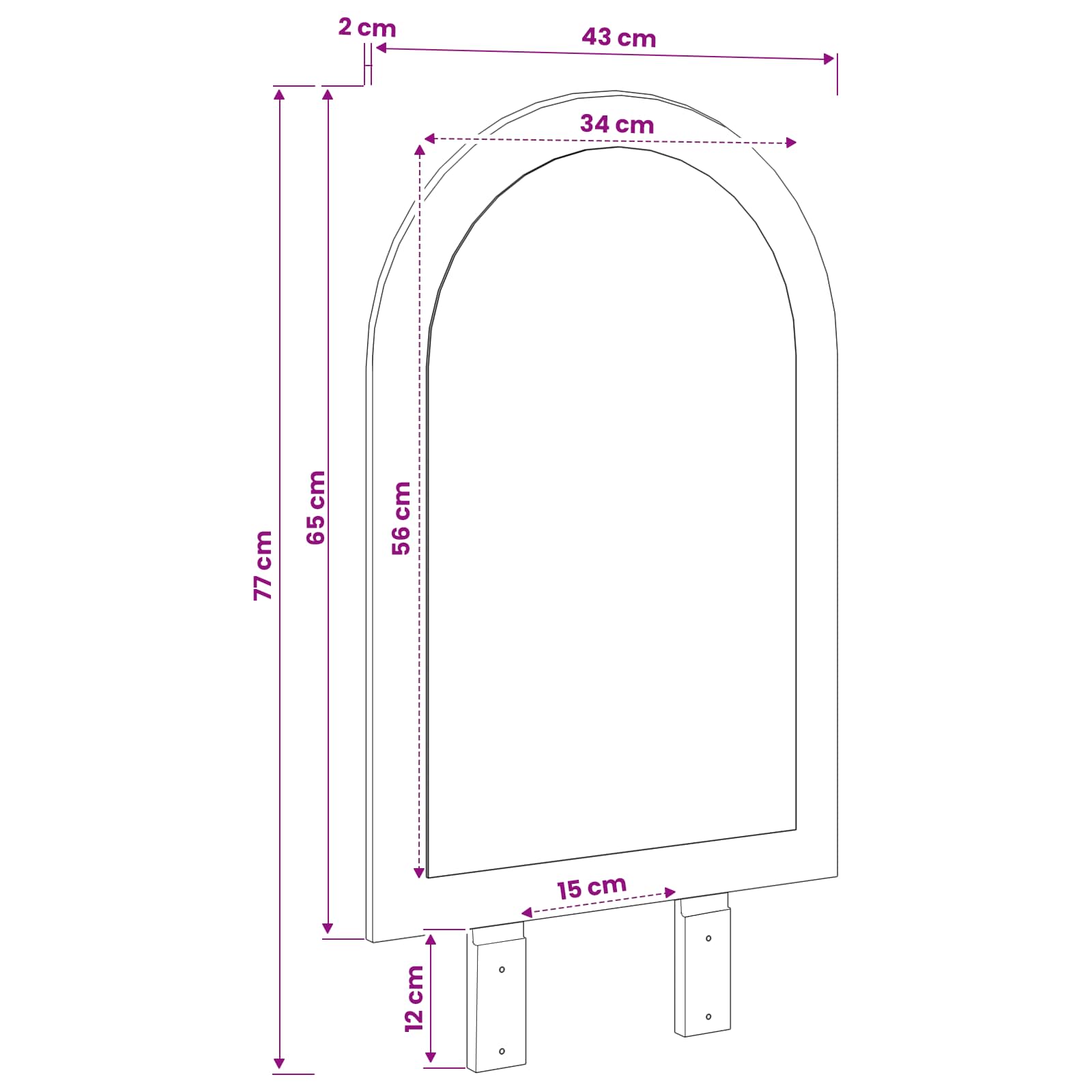 Specchio FAUSKE Bianco 43 x 3,5 x 77 cm Solo per uso interno