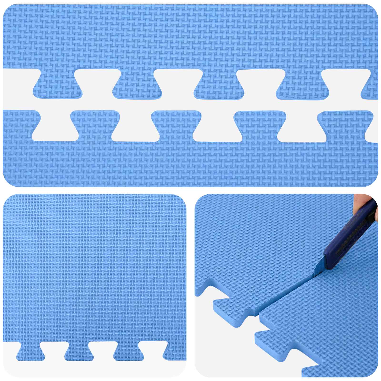 Tappeti 40 pz Blu 14,4 m² Schiuma EVA