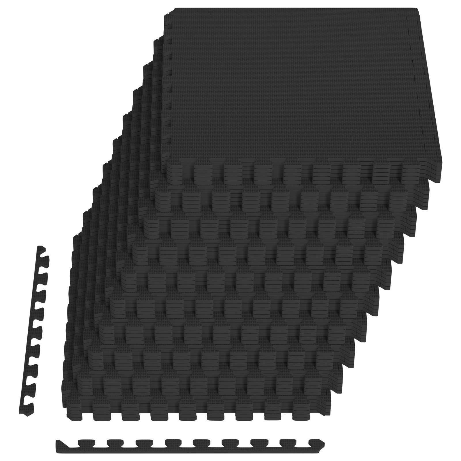 Tappeti 50 pz Nero 18 m² Schiuma EVA