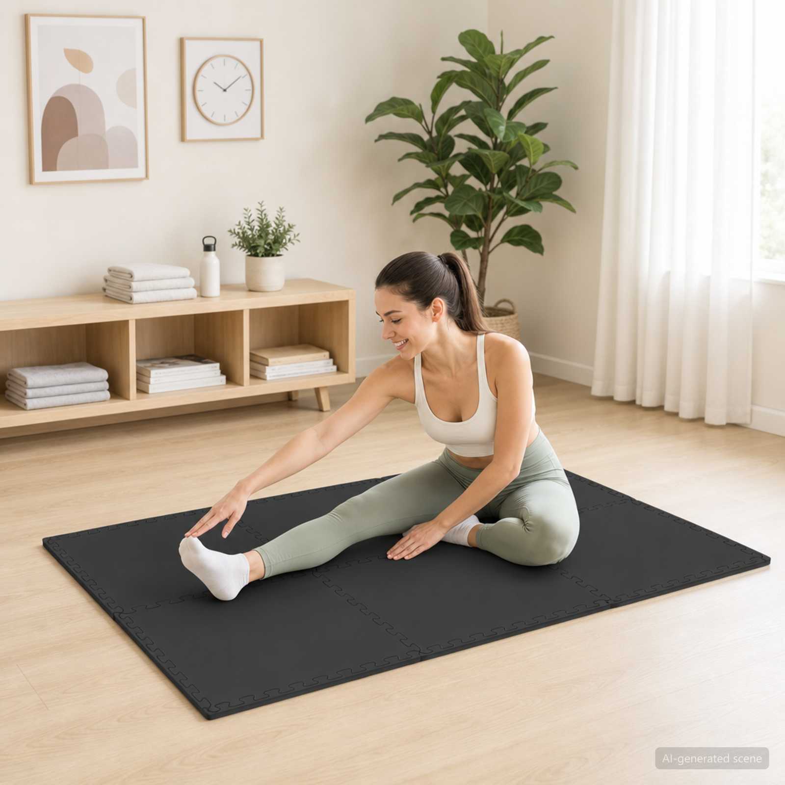 Tappeti 40 pz Nero 14,4 m² Schiuma EVA