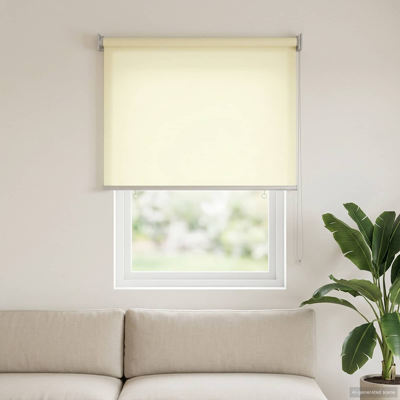 Tenda da sole a rullo con protezione UV Crema Poliestere