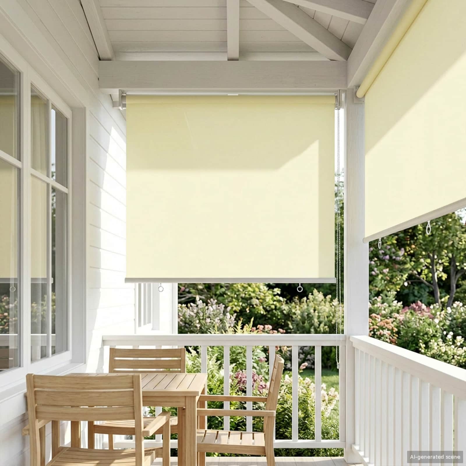 Tenda da sole a rullo con protezione UV Crema Poliestere